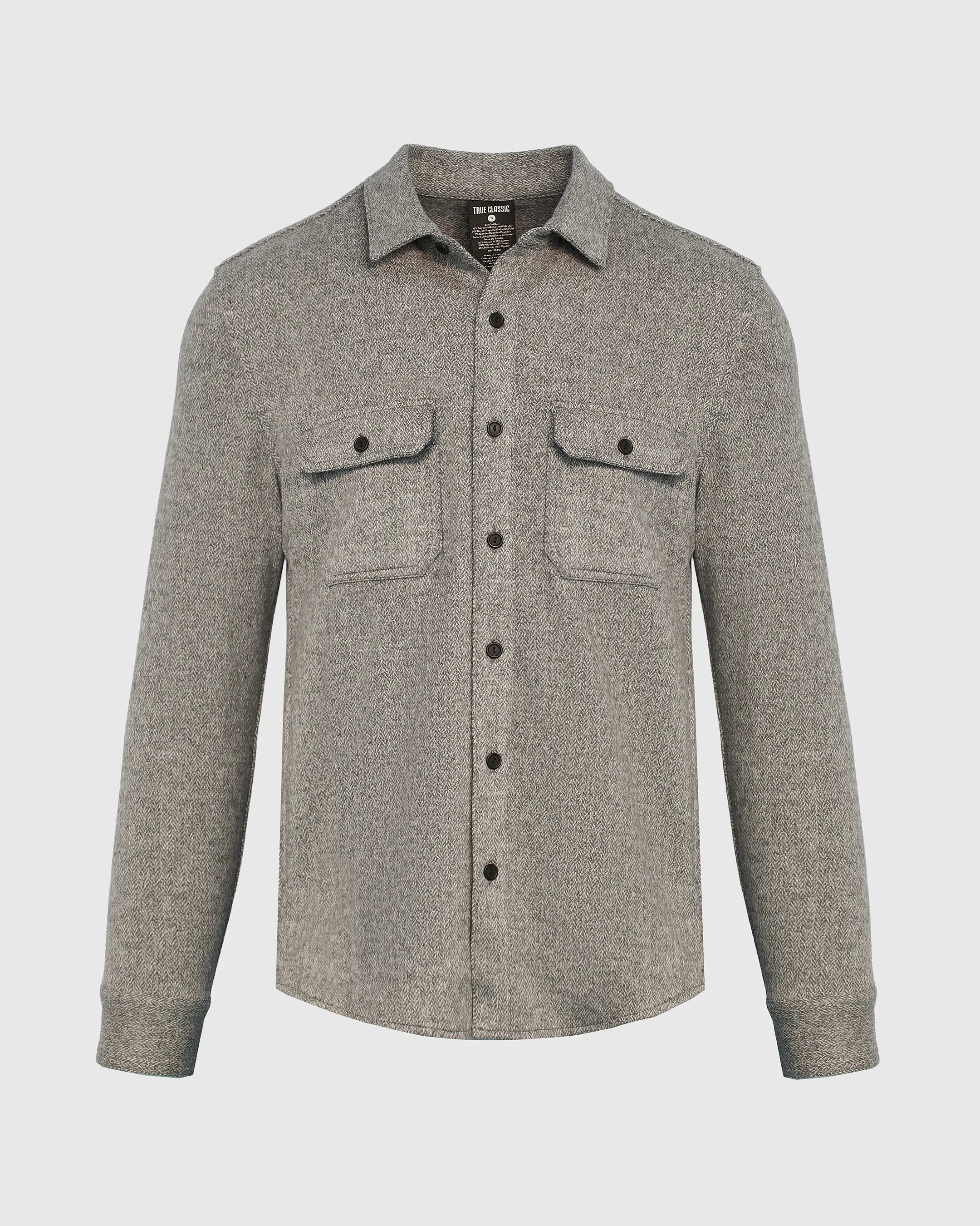 Light Heather Gray Shirt Jacket sold by True Classic product image thumbnail 2