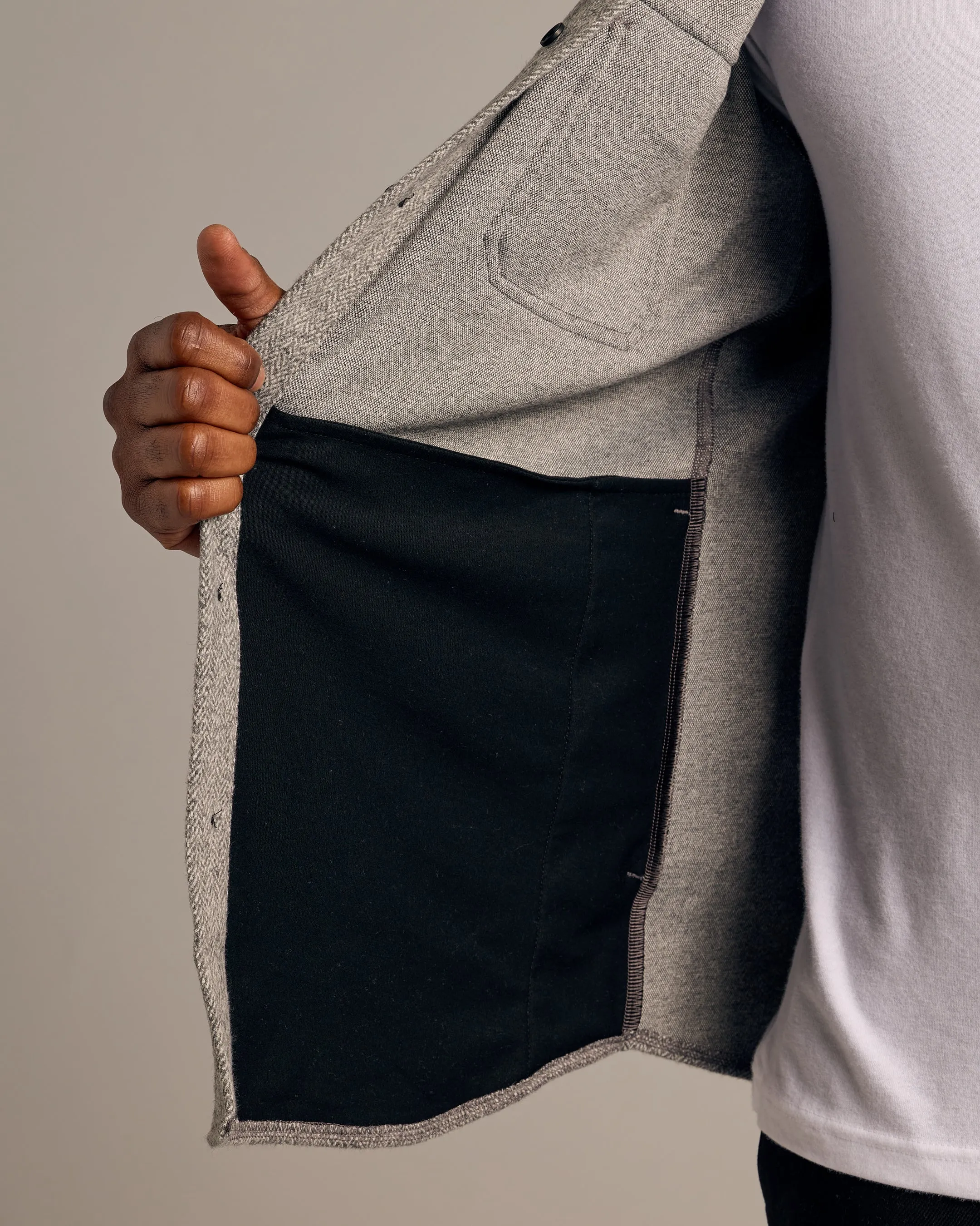 Light Heather Gray Shirt Jacket sold by True Classic product image thumbnail 5