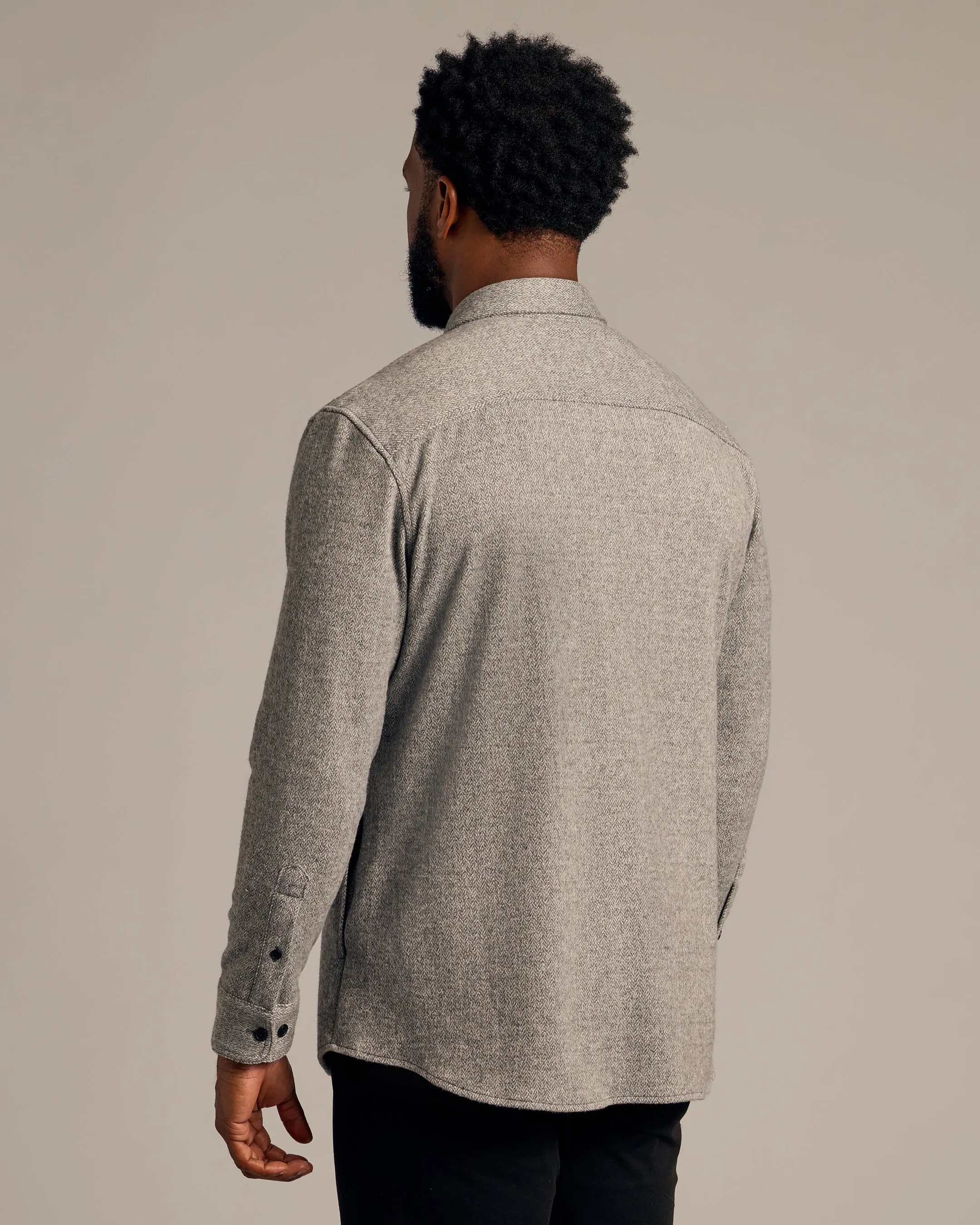 Light Heather Gray Shirt Jacket sold by True Classic product image thumbnail 3