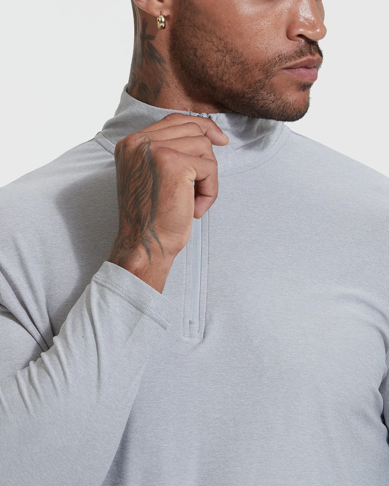 Light Heather Gray Active Quarter Zip Shirt sold by True Classic product image thumbnail 5