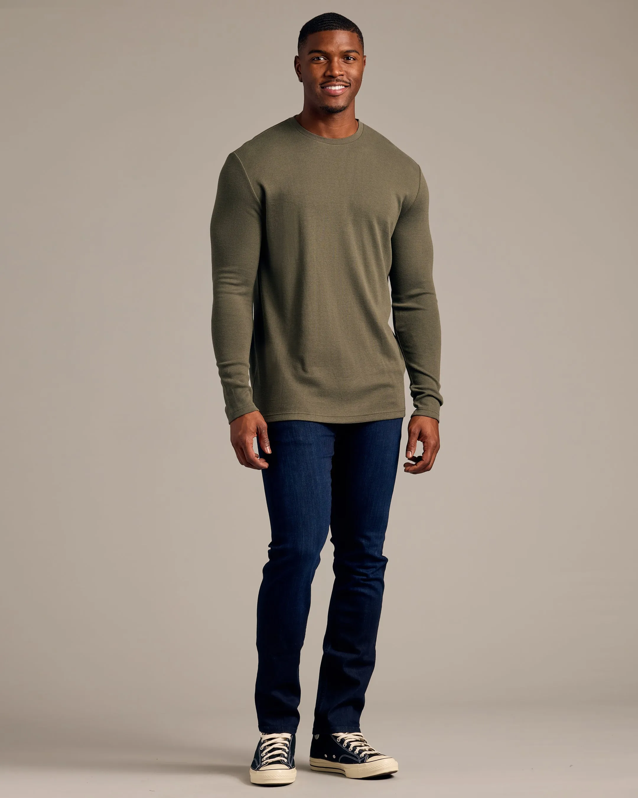 Kelp Long Sleeve Tall Waffle Crew sold by True Classic product image thumbnail 4