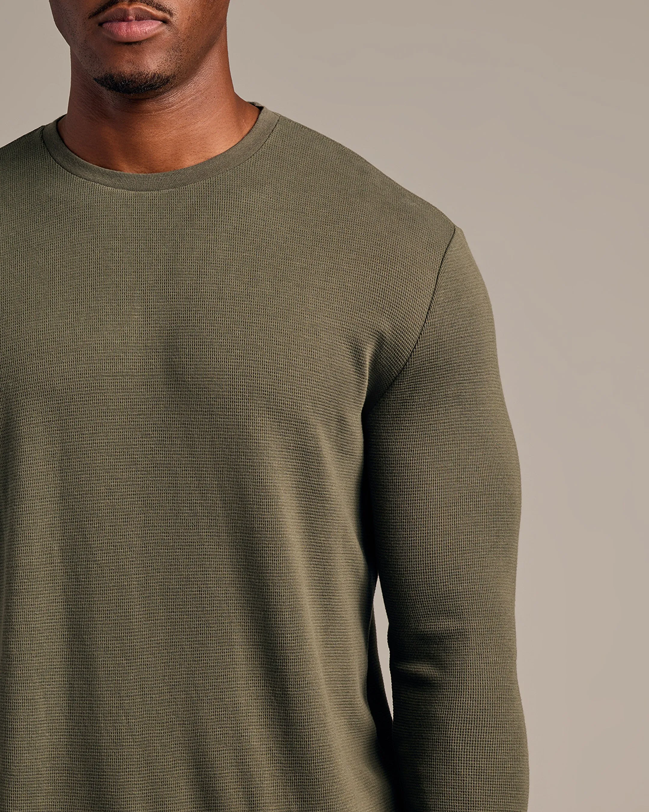 Kelp Long Sleeve Tall Waffle Crew sold by True Classic product image thumbnail 5