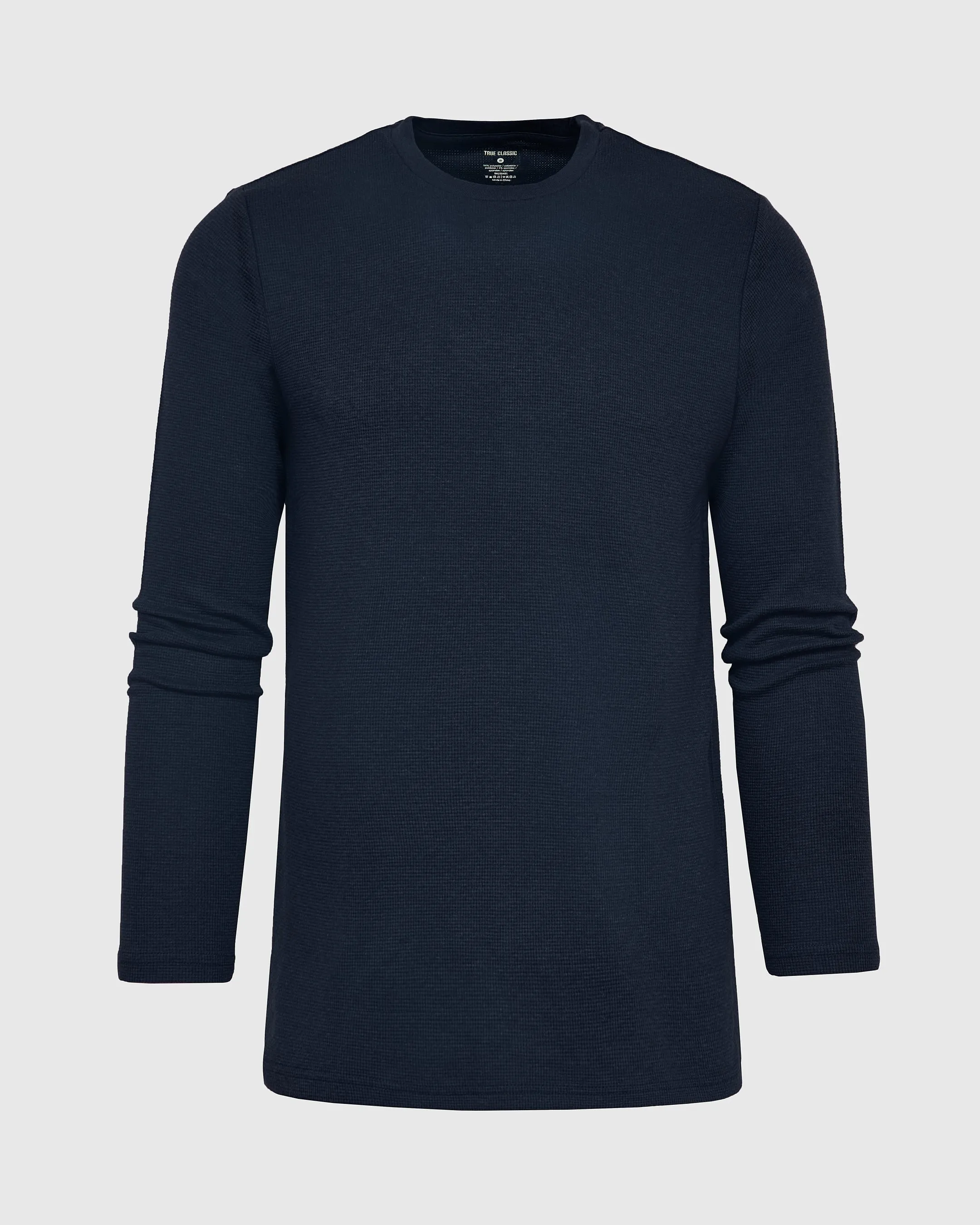 Navy Long Sleeve Tall Waffle Crew sold by True Classic product image thumbnail 2