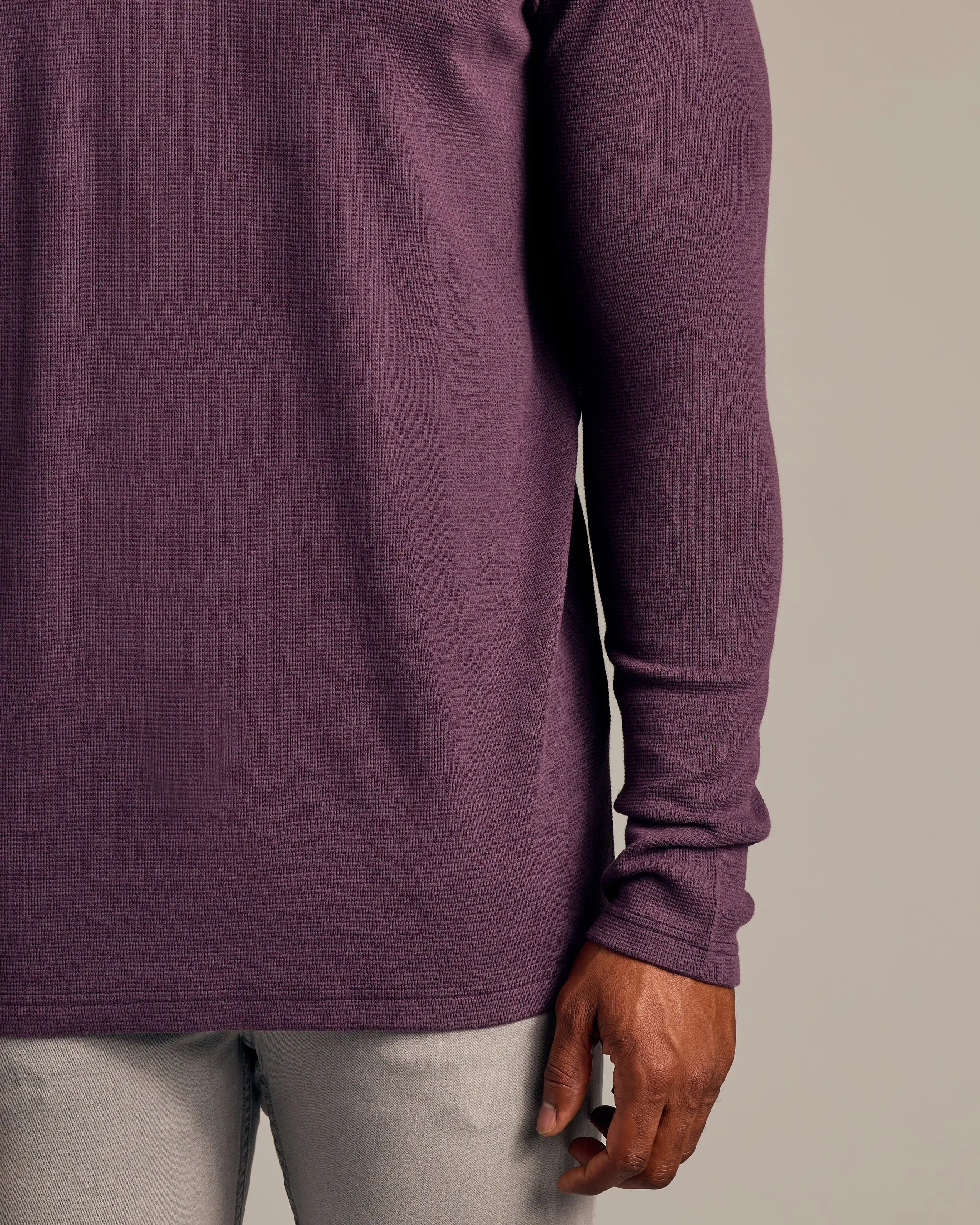 Plum Long Sleeve Tall Waffle Crew sold by True Classic product image thumbnail 5