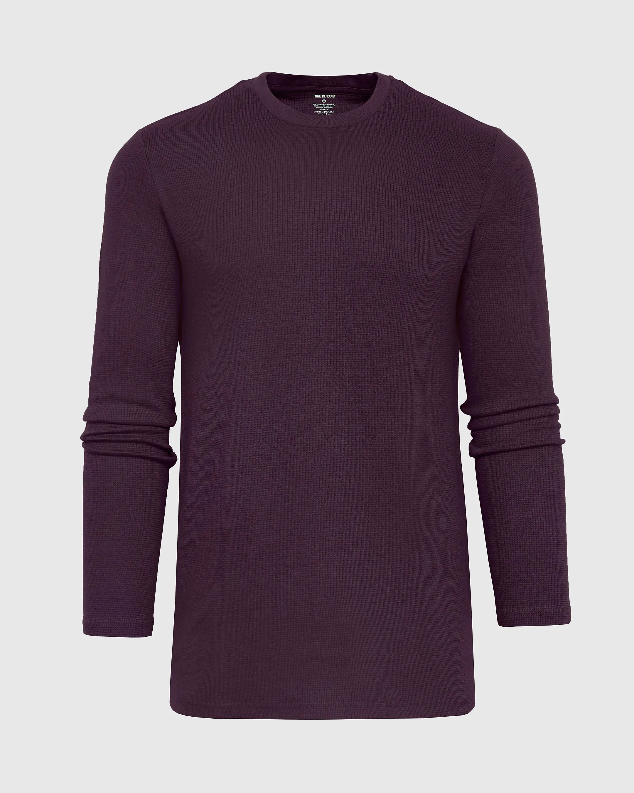 Plum Long Sleeve Tall Waffle Crew sold by True Classic product image thumbnail 2