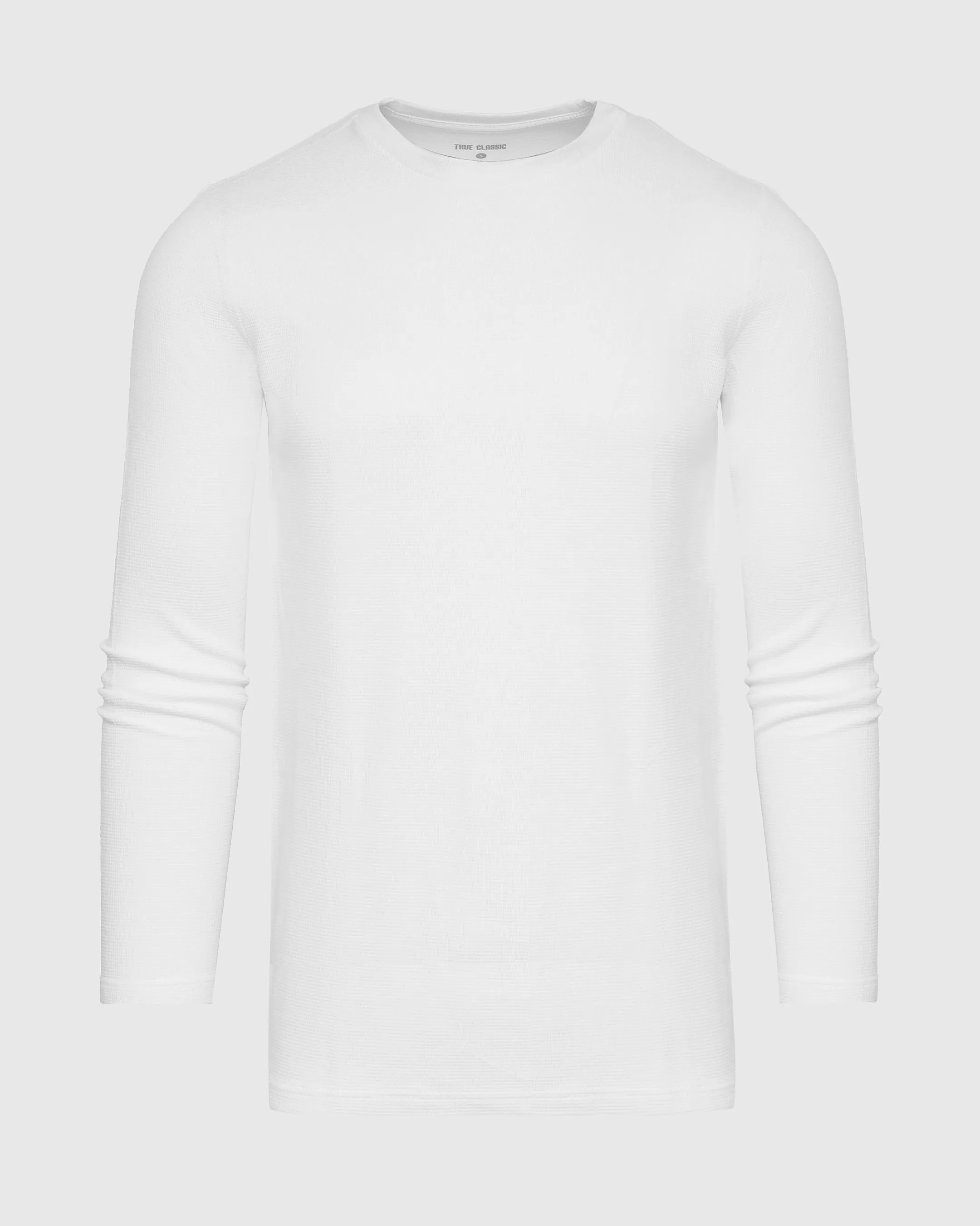 White Long Sleeve Tall Waffle Crew sold by True Classic product image thumbnail 2