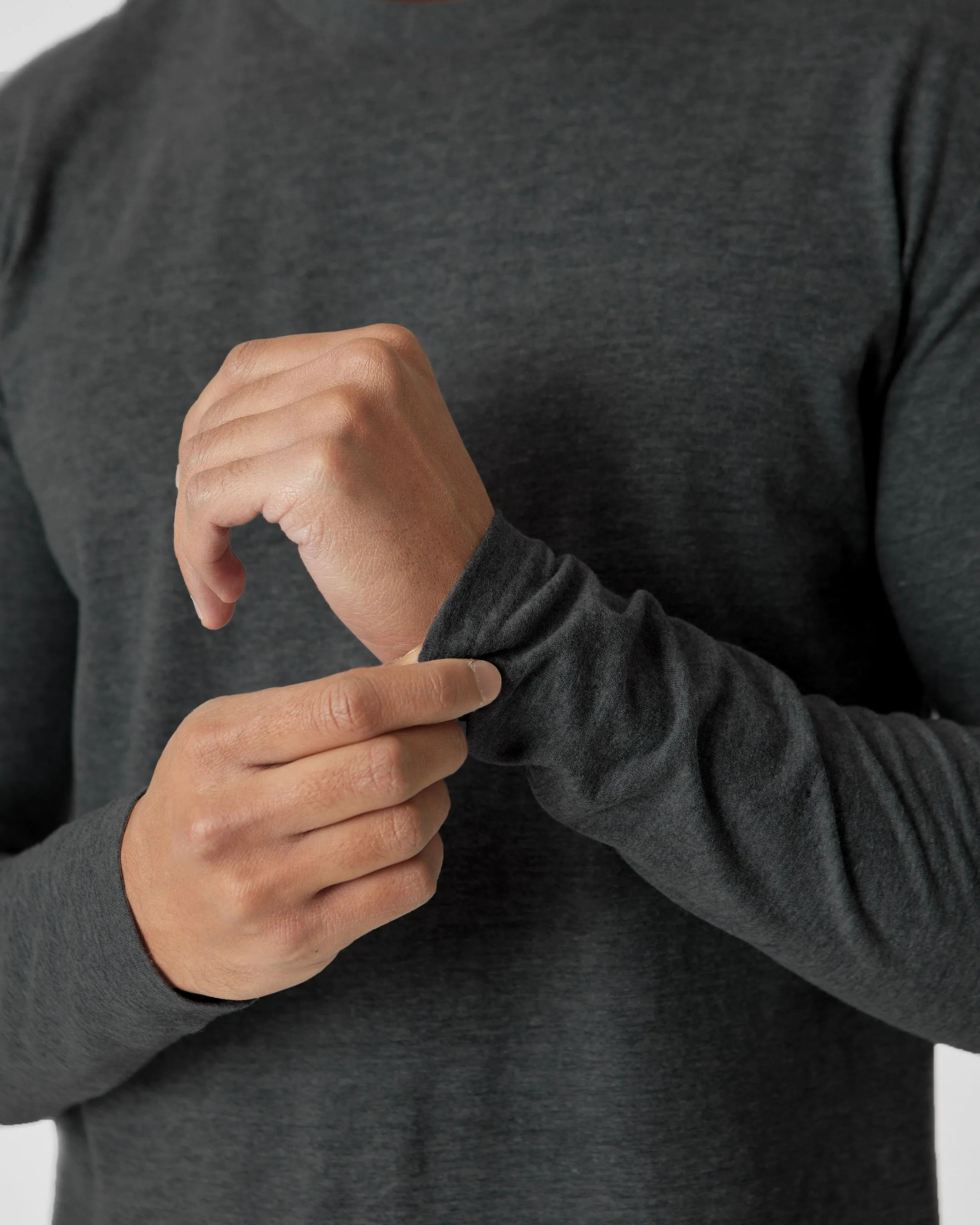 Charcoal Heather Gray Tall Long Sleeve T-Shirt sold by True Classic product image thumbnail 5