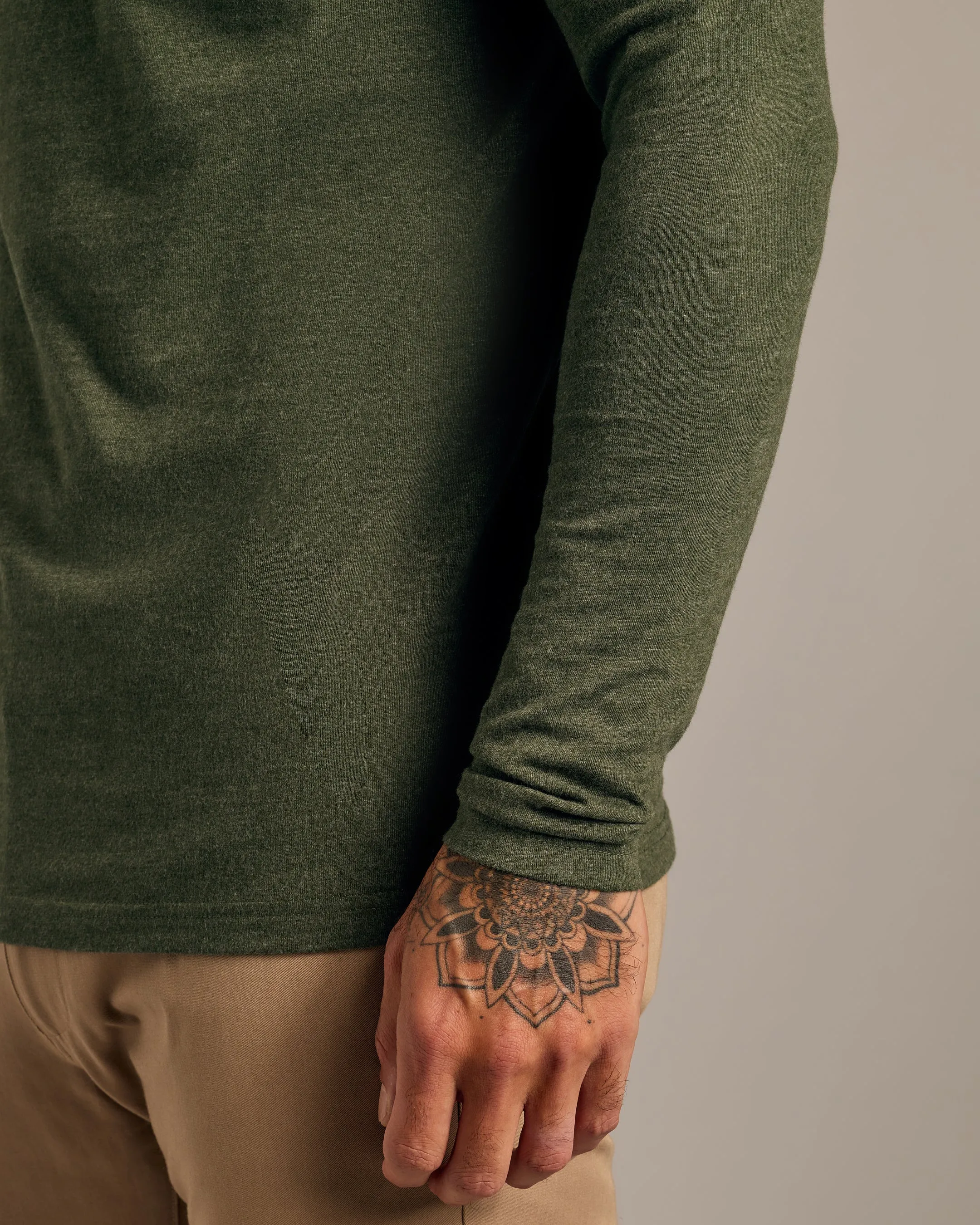 Dark Heather Olive Tall Long Sleeve T-Shirt sold by True Classic product image thumbnail 5