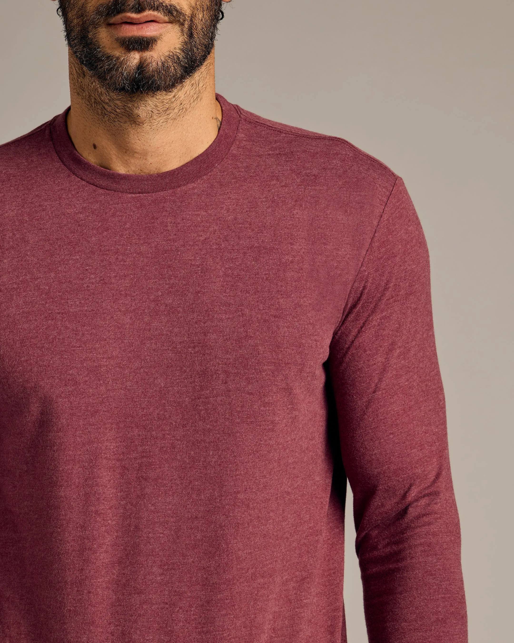 Heather Burgundy Tall Long Sleeve T-Shirt sold by True Classic product image thumbnail 5