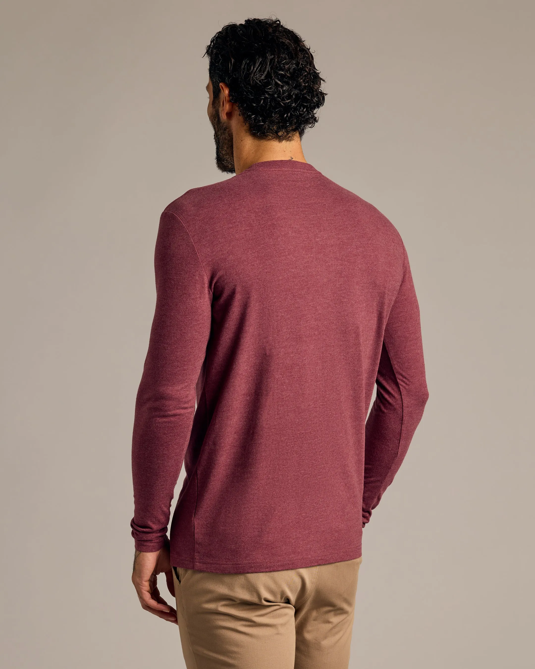 Heather Burgundy Tall Long Sleeve T-Shirt sold by True Classic product image thumbnail 3