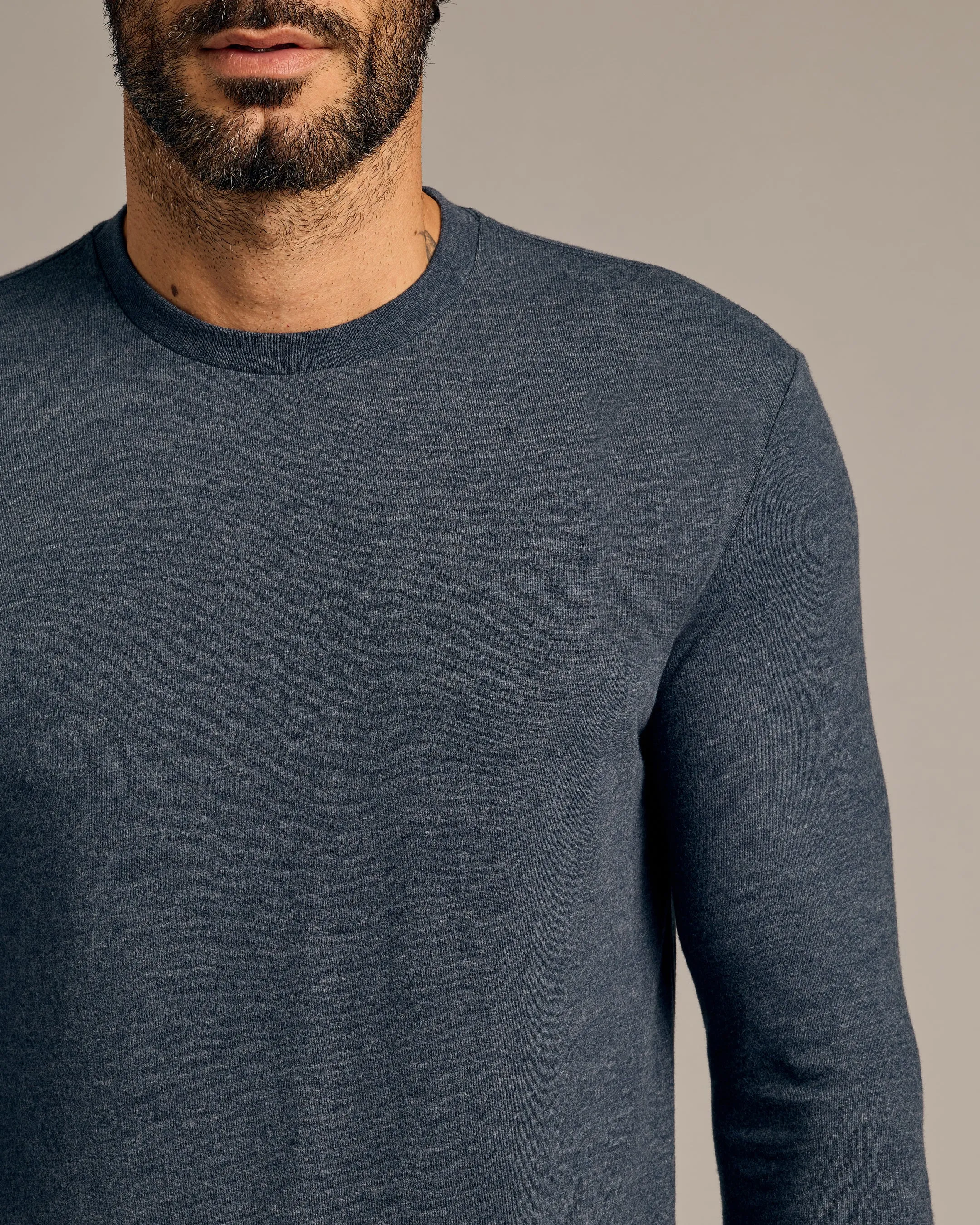 Heather Navy Tall Long Sleeve T-Shirt sold by True Classic product image thumbnail 5