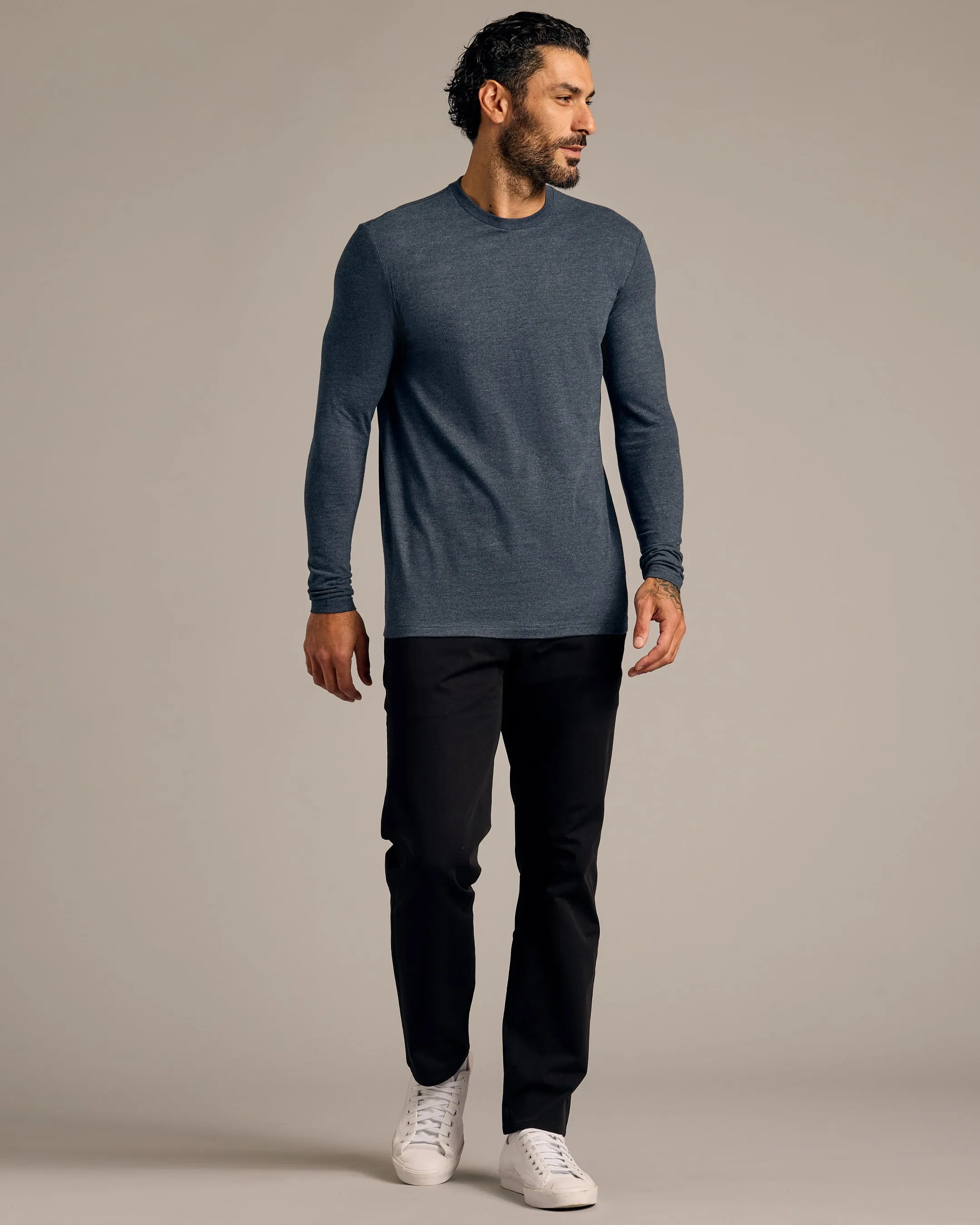 Heather Navy Tall Long Sleeve T-Shirt sold by True Classic product image thumbnail 4