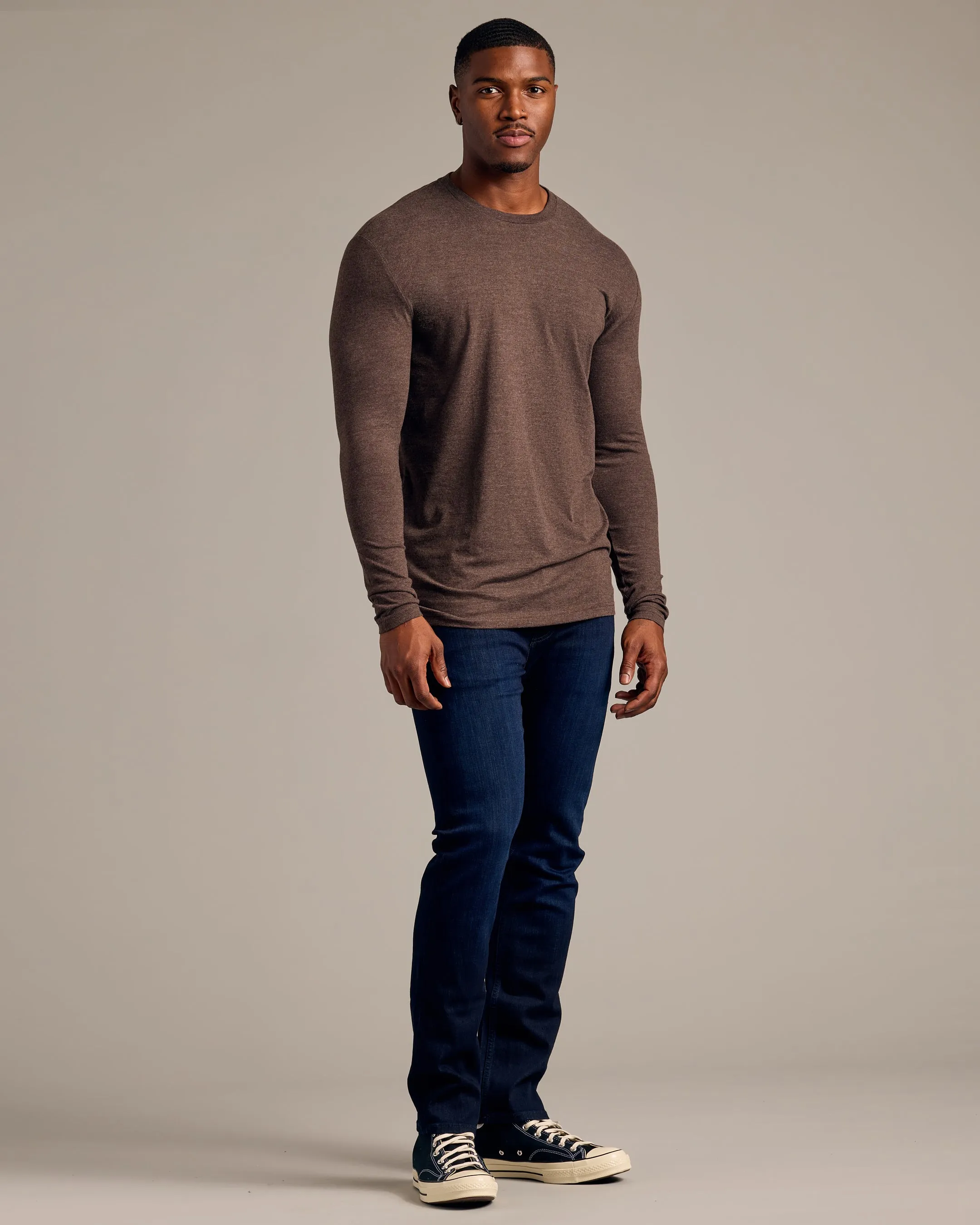 Dark Heather Cocoa Tall Long Sleeve T-Shirt sold by True Classic product image thumbnail 4