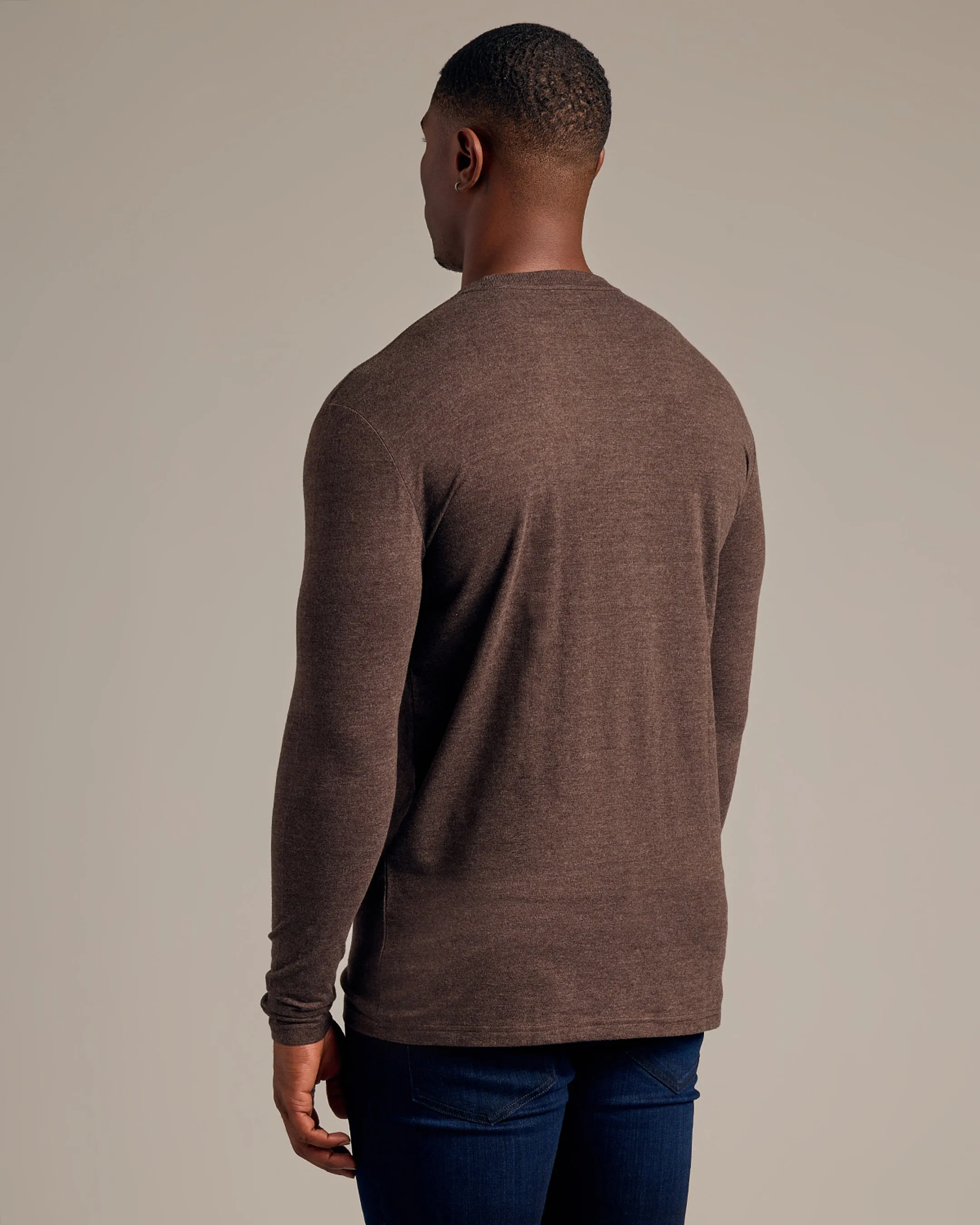 Dark Heather Cocoa Tall Long Sleeve T-Shirt sold by True Classic product image thumbnail 3