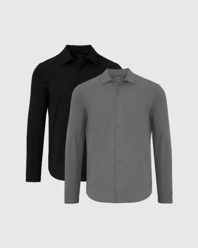 Carbon & Black Commuter Long Sleeve Shirt 2-Pack sold by True Classic