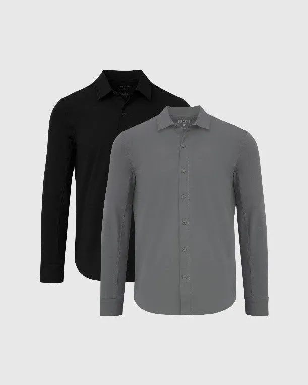 Carbon & Black Commuter Long Sleeve Shirt 2-Pack sold by True Classic