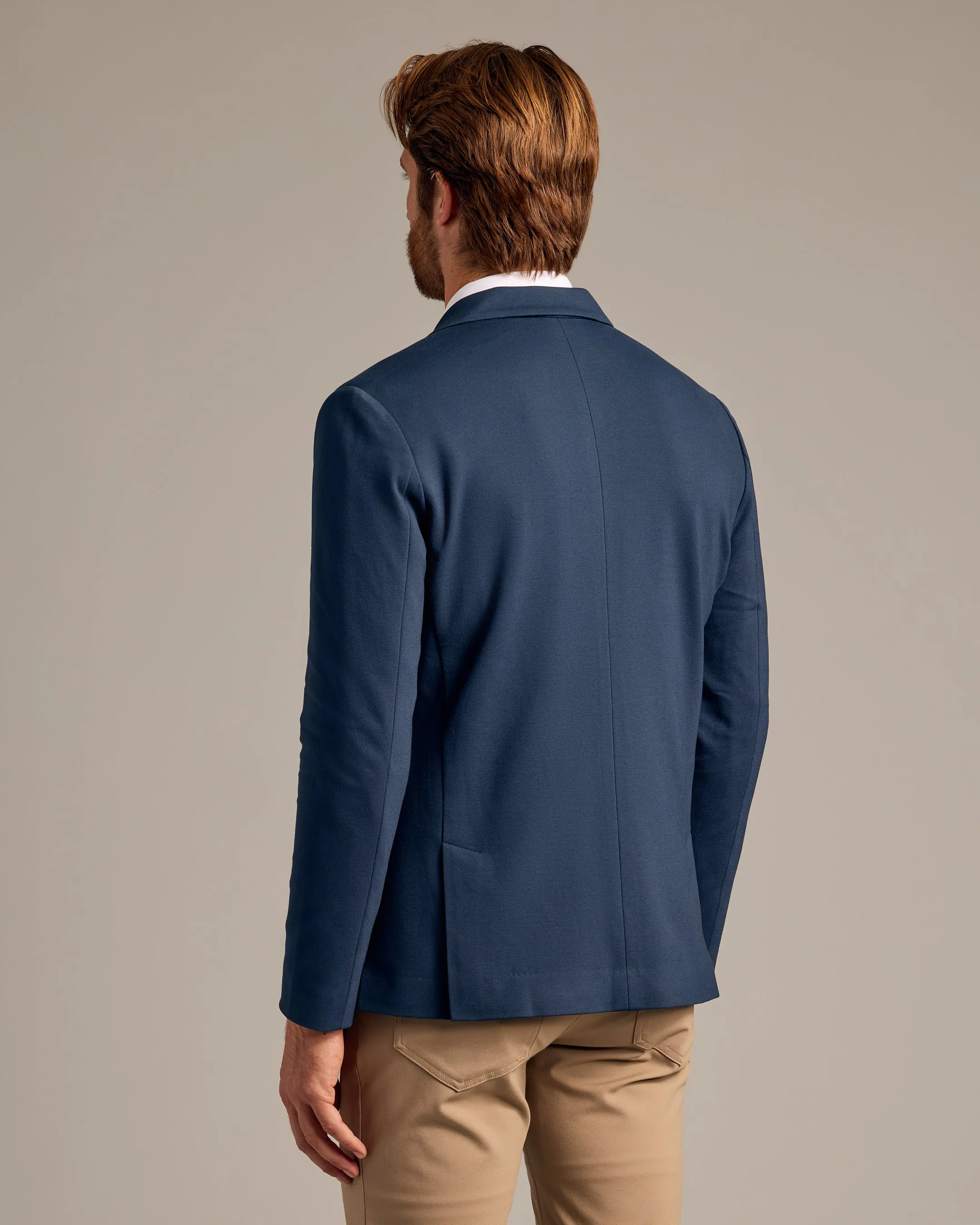 Navy Comfort Knit Blazer sold by True Classic product image thumbnail 3