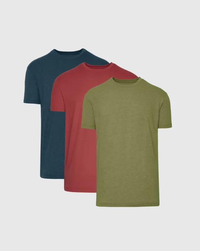 Rustic Apple and Dark Heather Classic Crew 3-Pack sold by True Classic