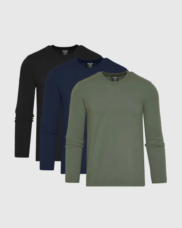 Staple Crew Neck Sweater 3-Pack made by True Classic