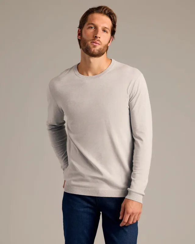 Heather Gray Dressy Crew Neck Sweater made by True Classic