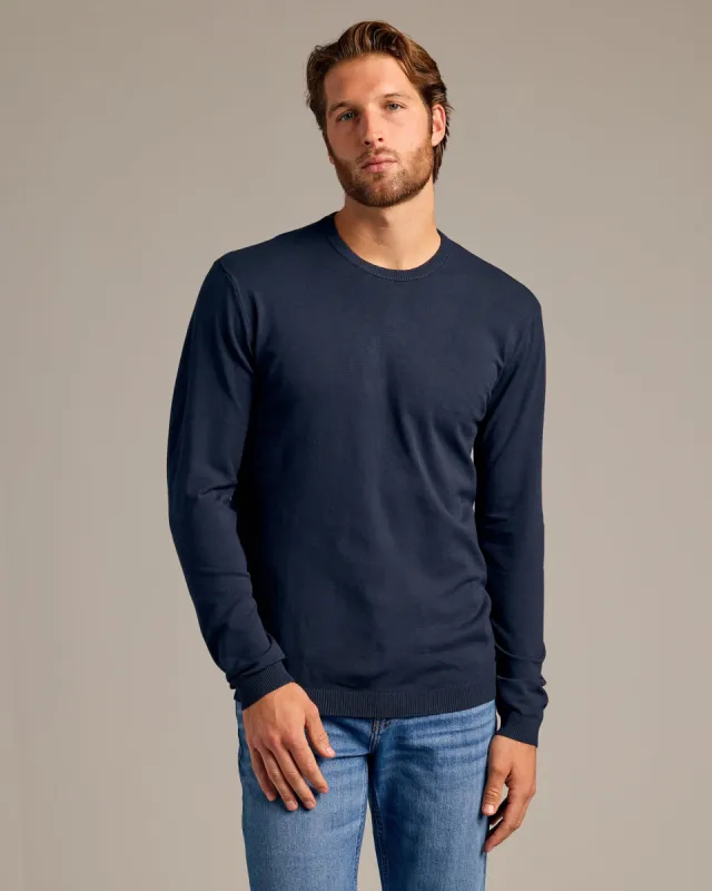 Navy Dressy Crew Neck Sweater sold by True Classic