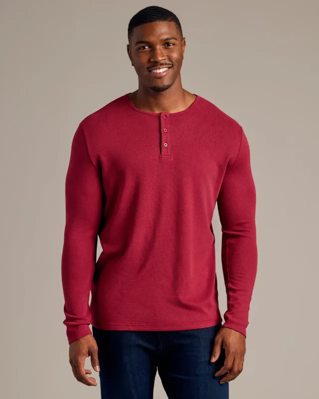 Pinot Tall Waffle Long Sleeve Henley sold by True Classic