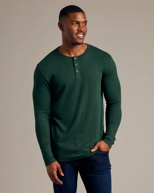 Kale Tall Waffle Long Sleeve Henley sold by True Classic