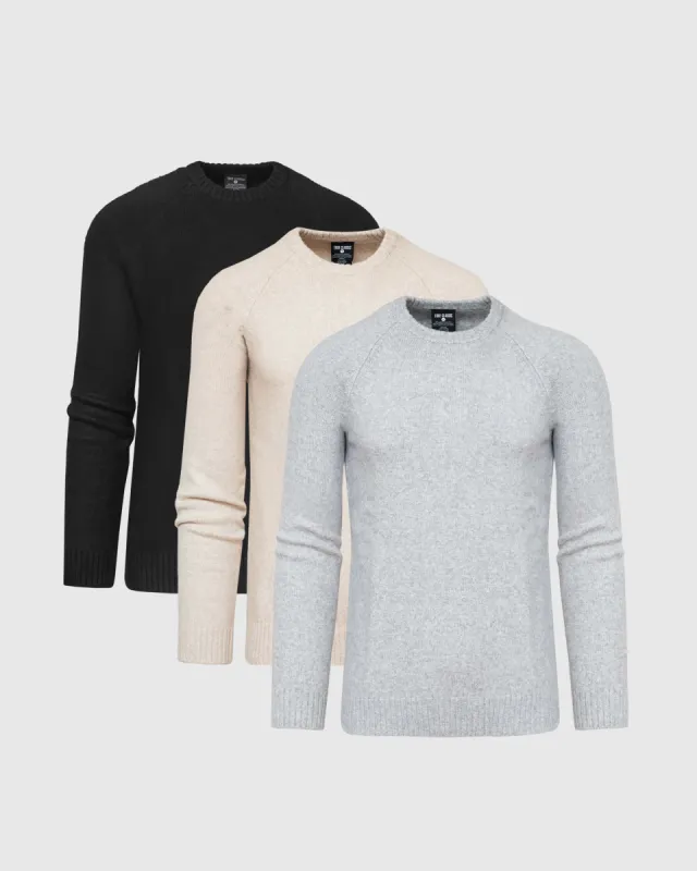 Neutral Crew Neck Sweater 3-Pack sold by True Classic