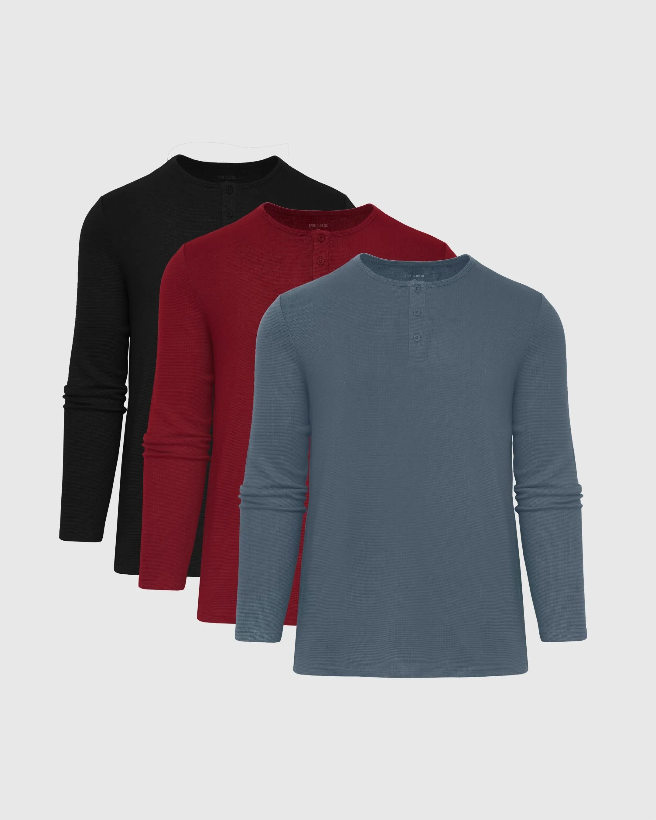 Dark Tones Waffle Henley 3-Pack sold by True Classic