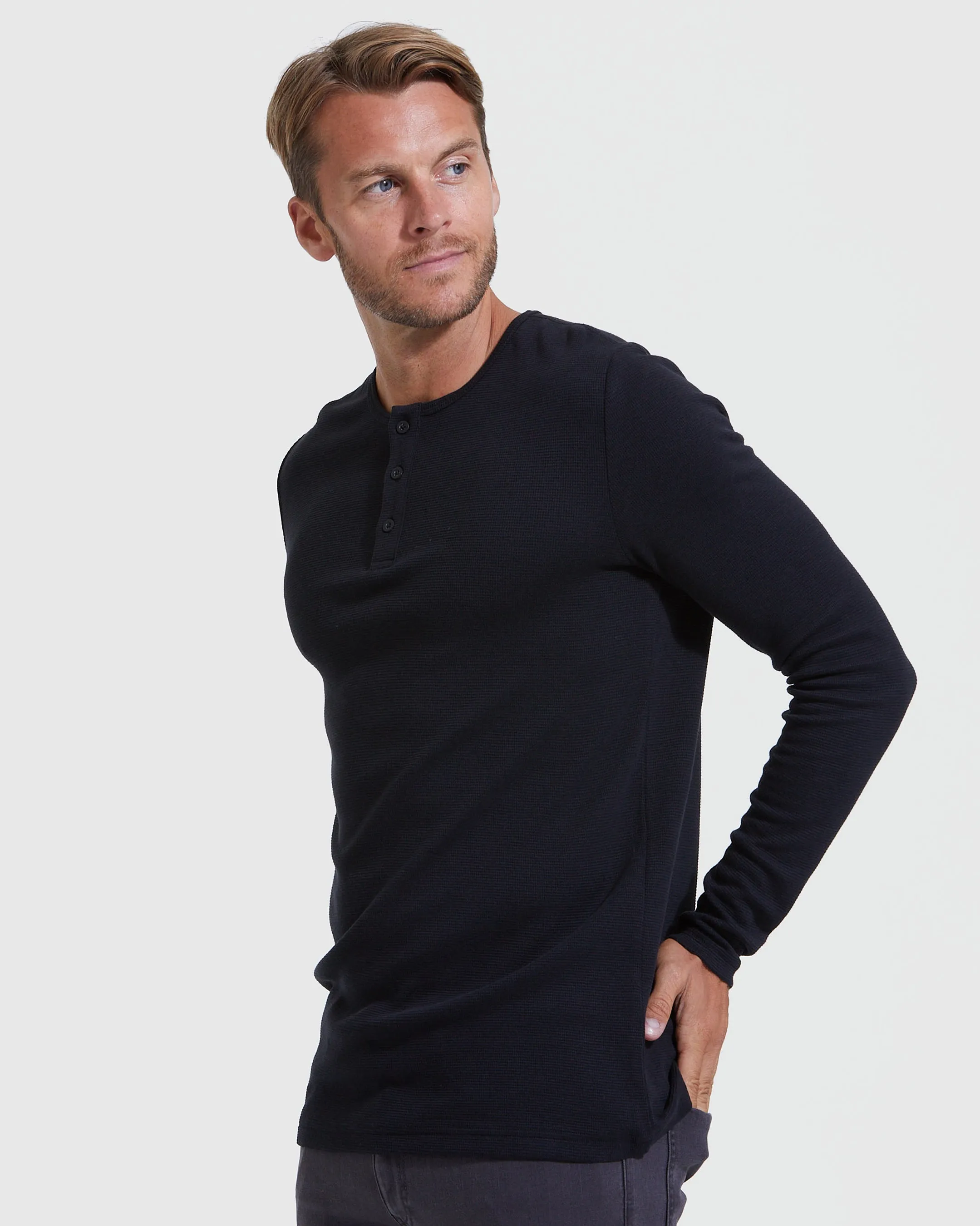 Dark Tones Waffle Henley 3-Pack sold by True Classic product image thumbnail 3