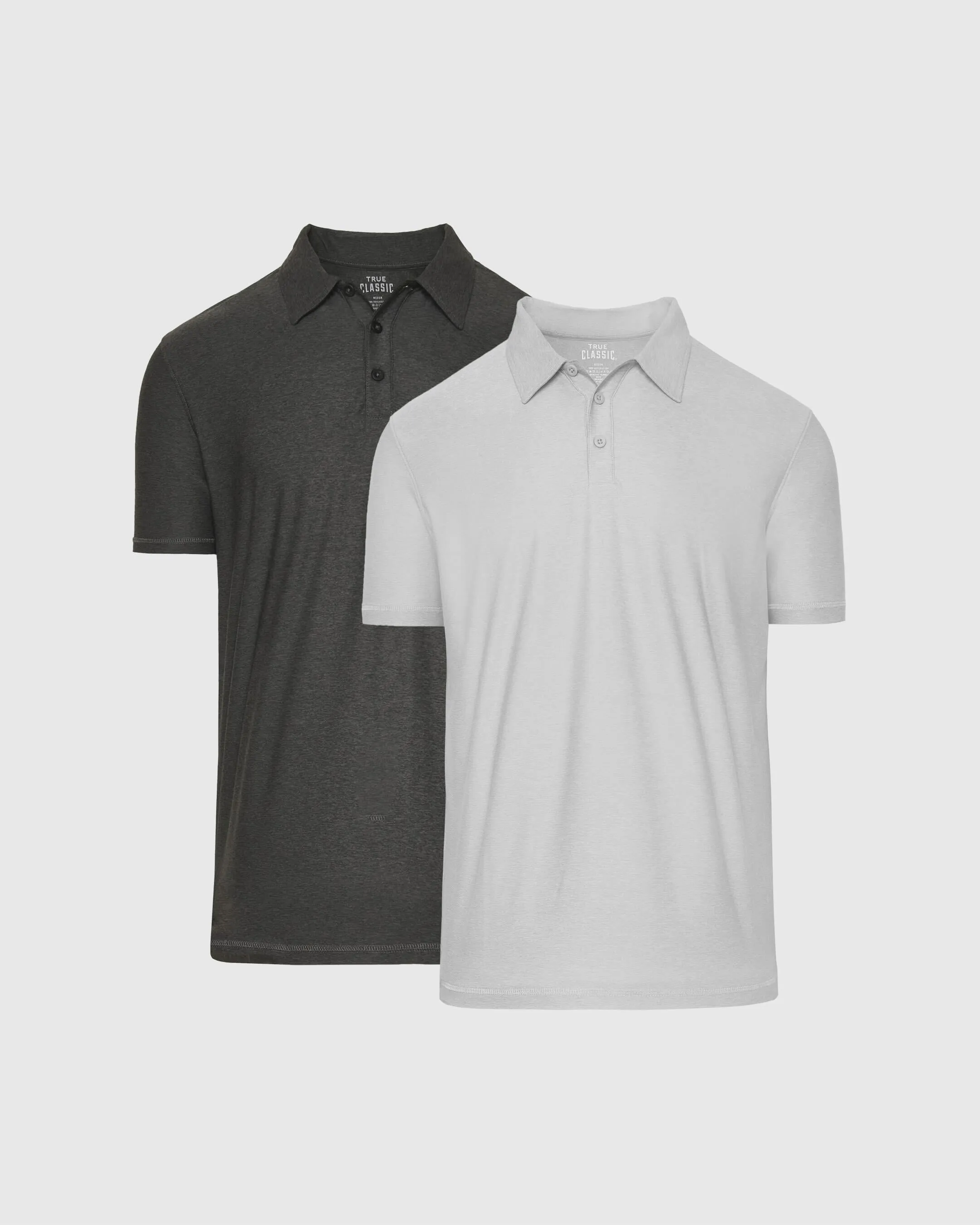 Light and Charcoal Heather Gray Active Polo 2-Pack sold by True Classic
