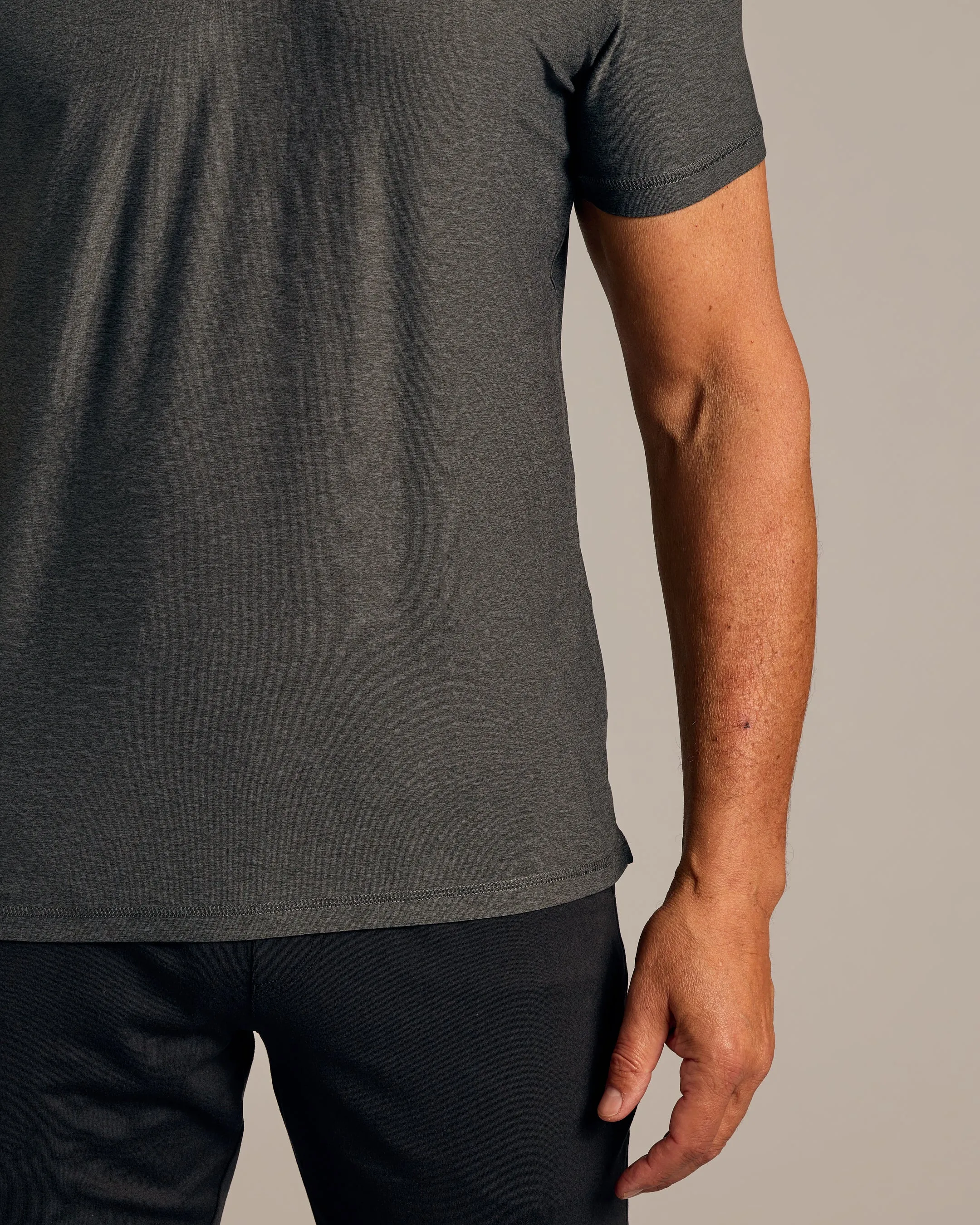 Light and Charcoal Heather Gray Active Polo 2-Pack sold by True Classic product image thumbnail 5