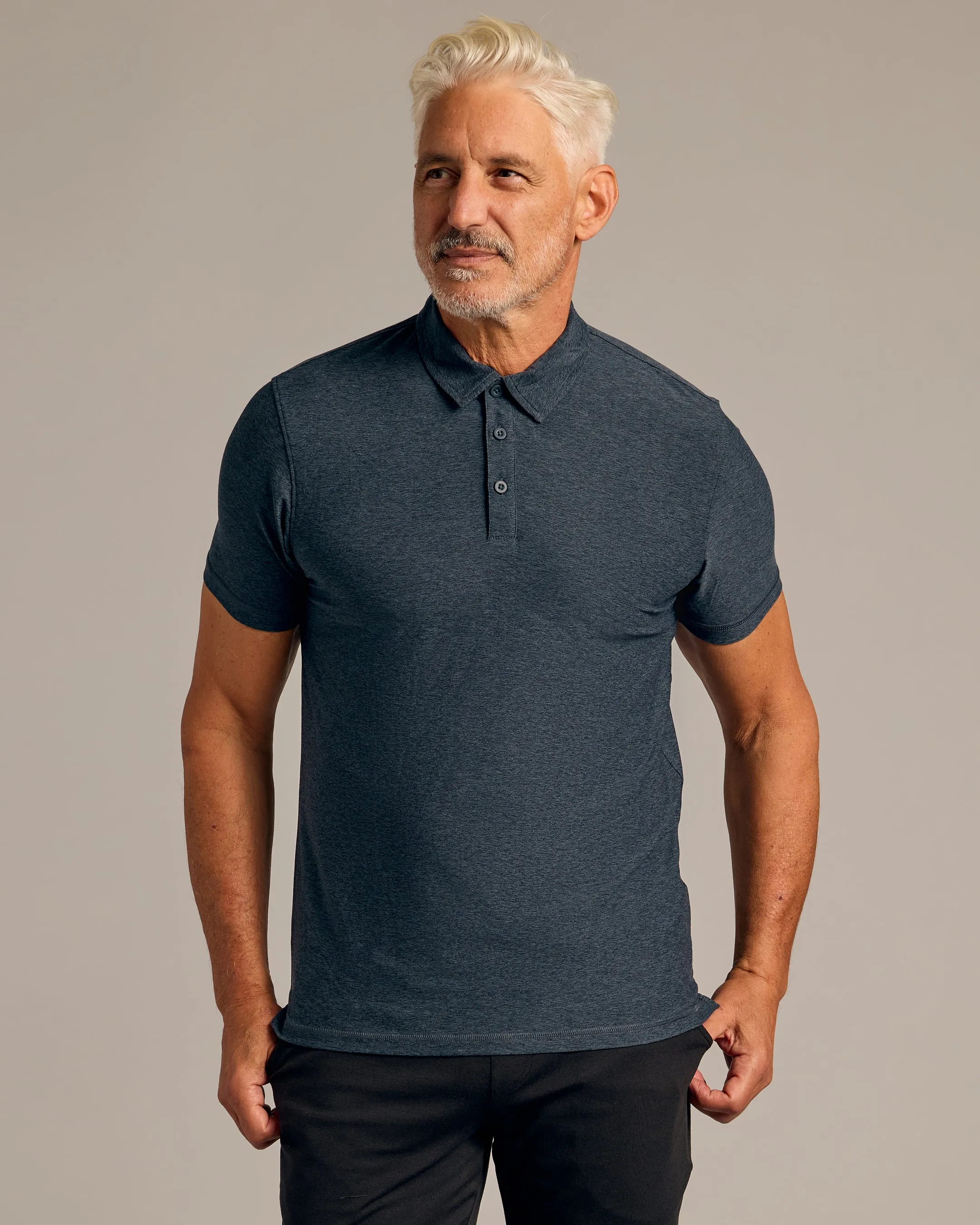 Dark Heather Fiord Active Polo 2.0 sold by True Classic