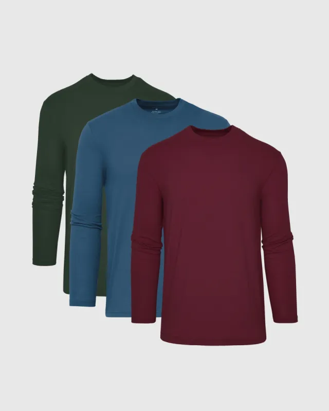 Dark Winter Long Sleeve Crew Neck T-Shirt 3-Pack sold by True Classic