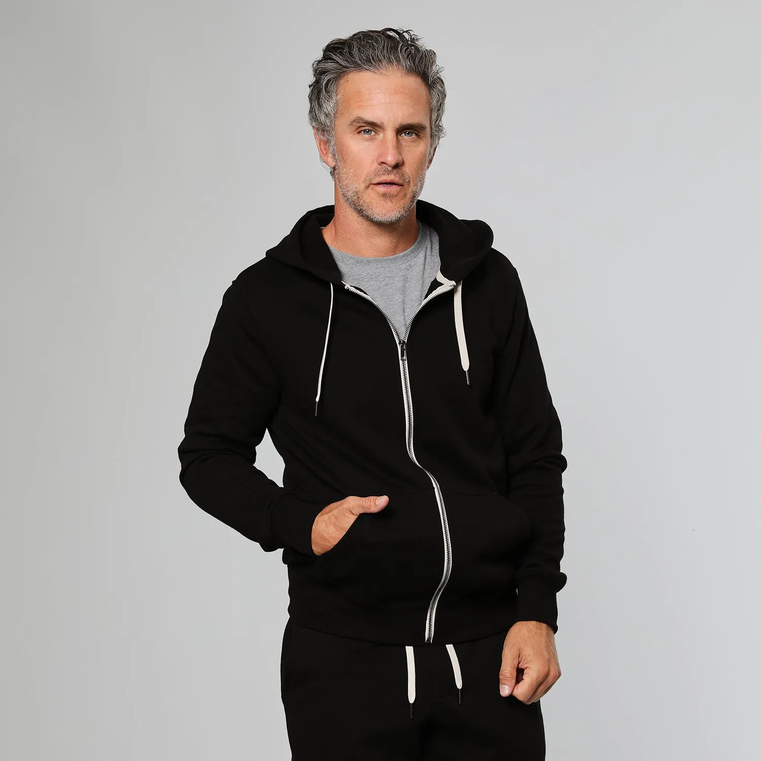 Black Fleece Zip Hoodie and Jogger Set sold by True Classic product image thumbnail 2