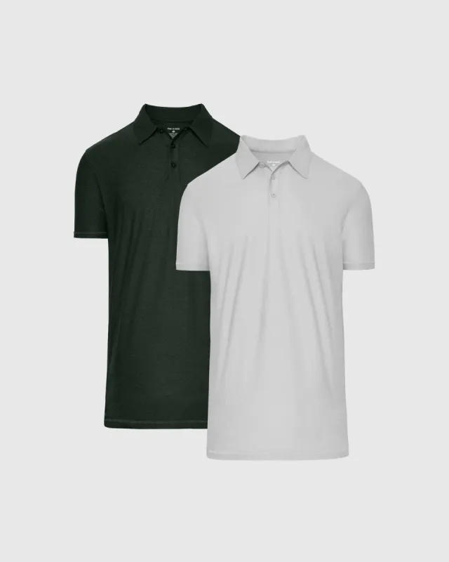 Forest & Light Gray Tall Active Polo 2-Pack sold by True Classic