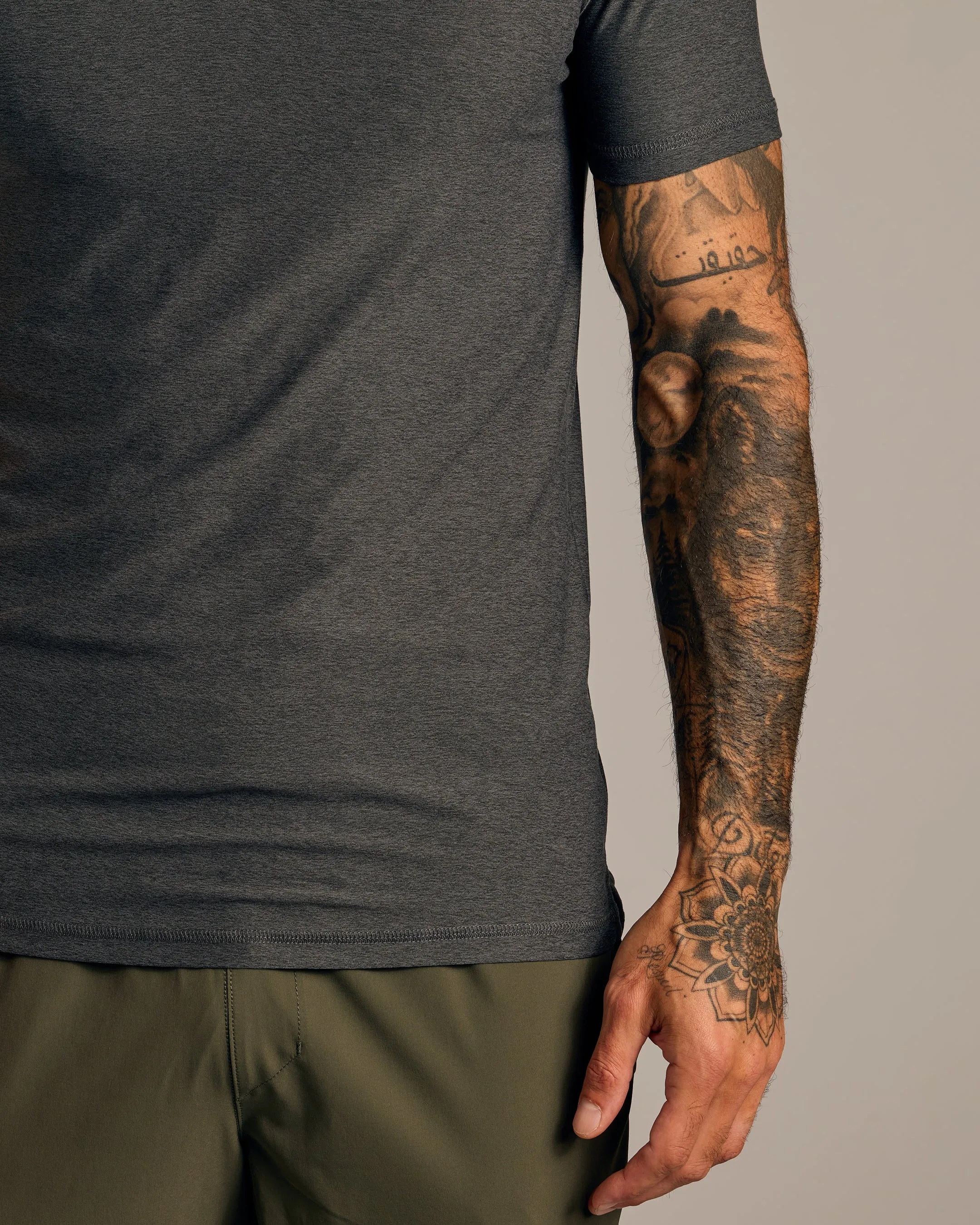 Charcoal Heather Gray Short Sleeve Tall Active Polo sold by True Classic product image thumbnail 4