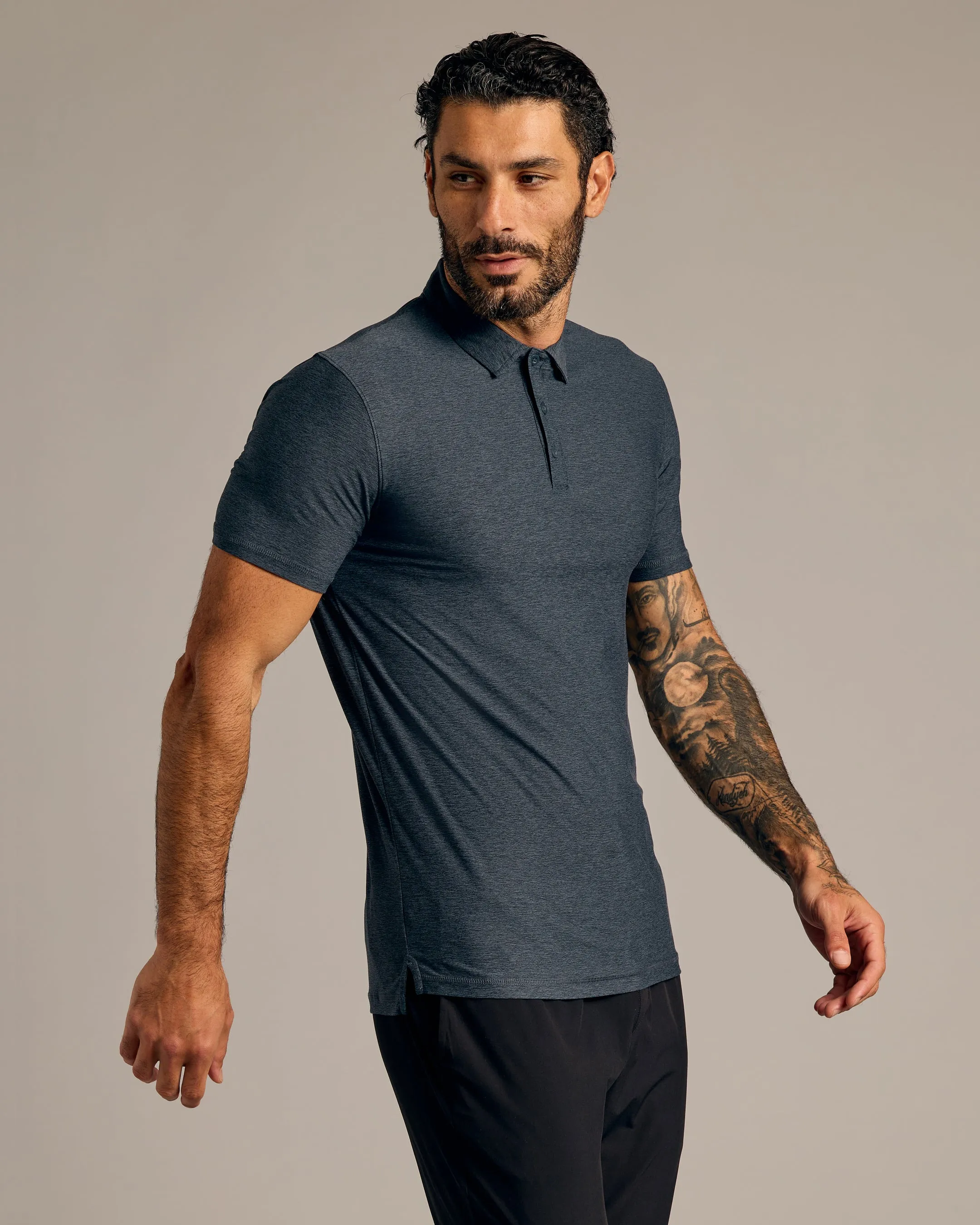 Dark Heather Fiord Short Sleeve Tall Active Polo sold by True Classic