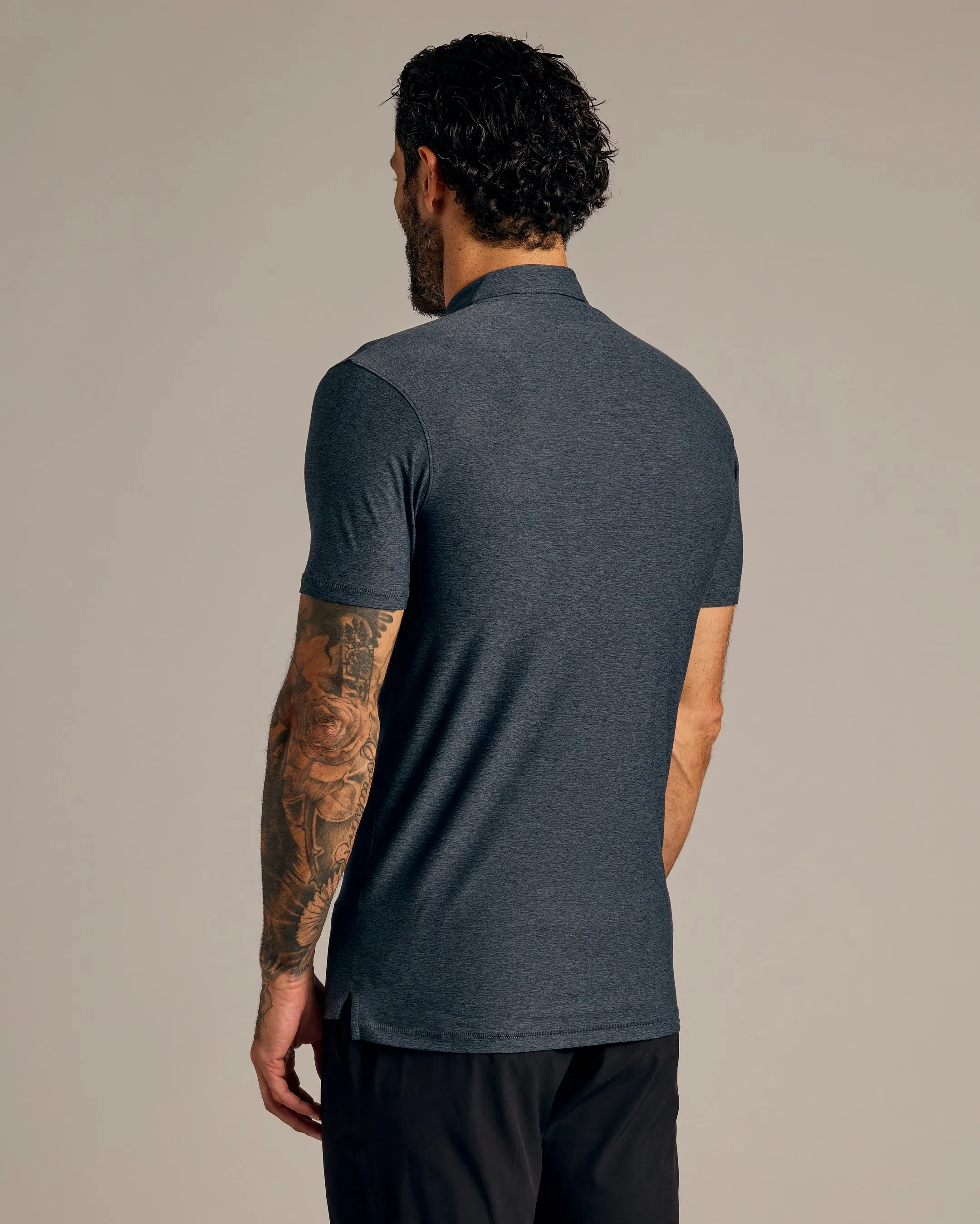 Dark Heather Fiord Short Sleeve Tall Active Polo sold by True Classic product image thumbnail 3