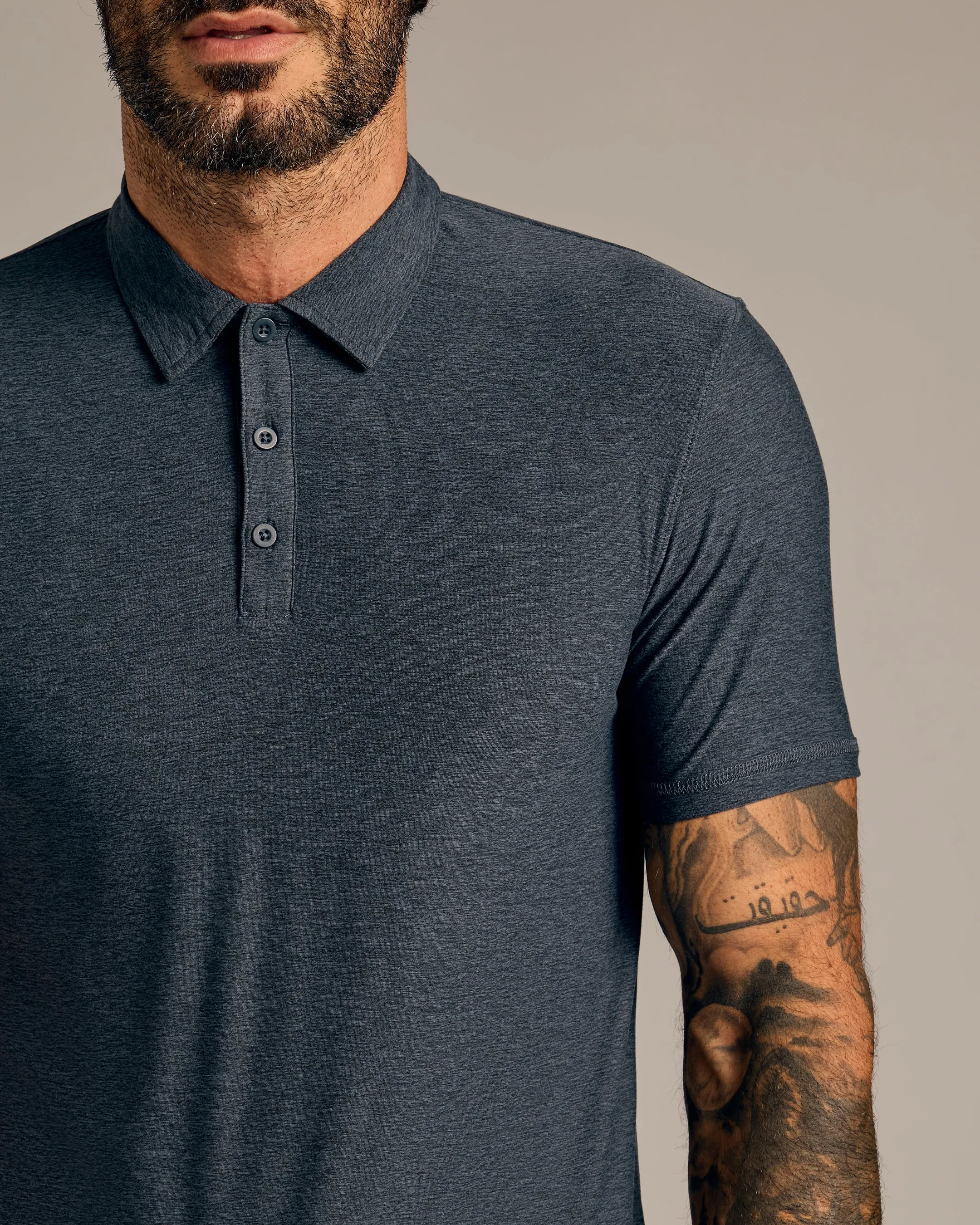 Dark Heather Fiord Short Sleeve Tall Active Polo sold by True Classic product image thumbnail 4