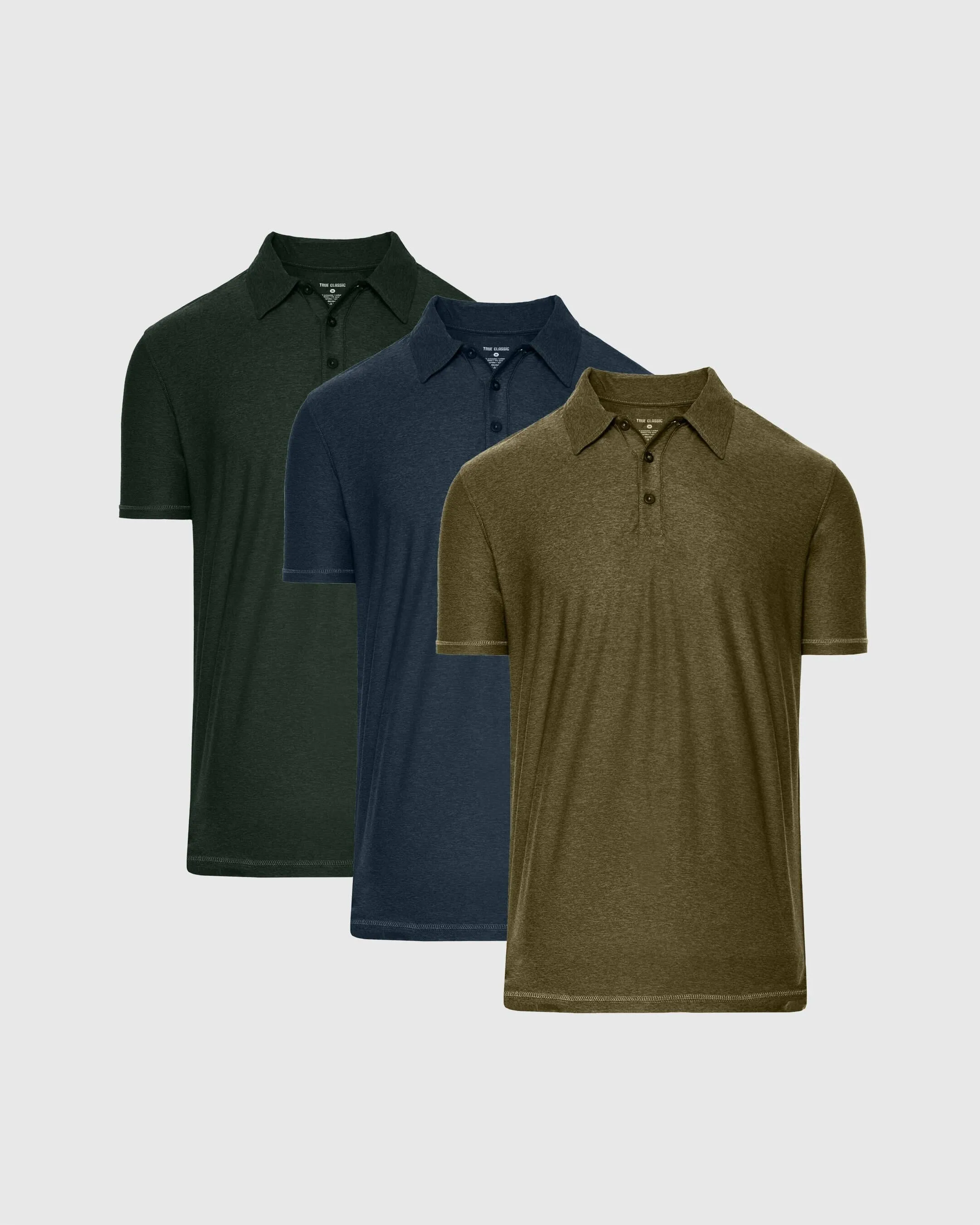 Dark Heather Active Polo 3-Pack sold by True Classic