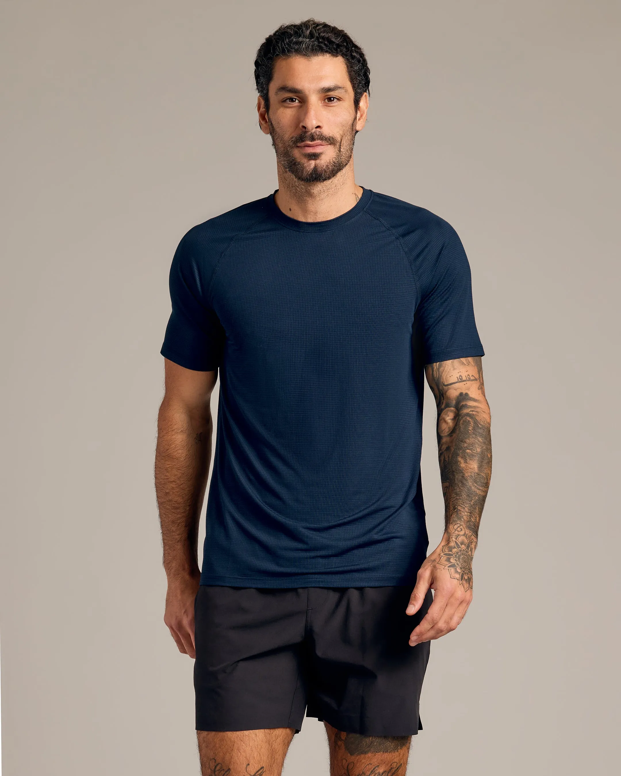 Navy Active Mesh Crew sold by True Classic