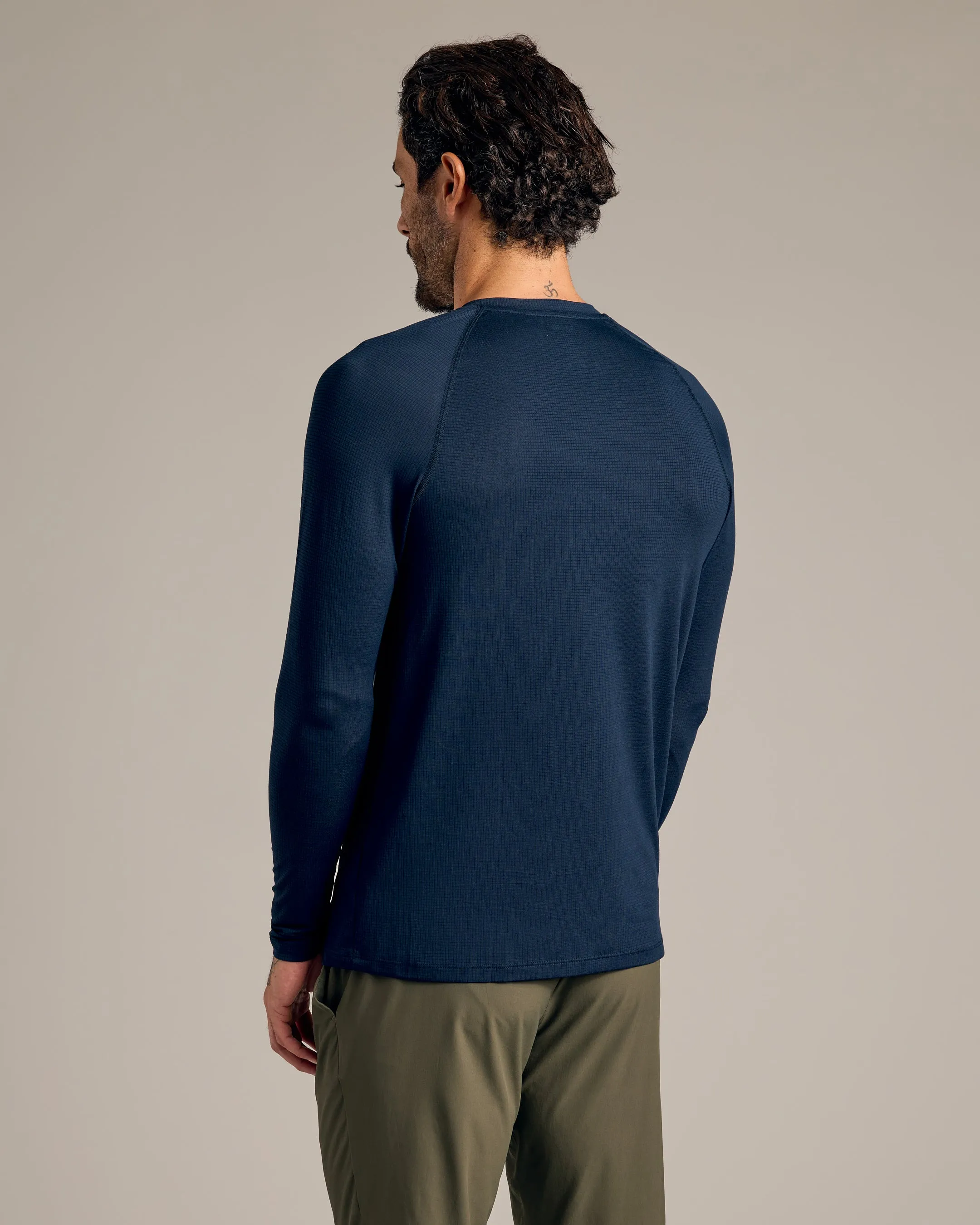 Navy Long Sleeve Active Mesh Crew sold by True Classic product image thumbnail 3