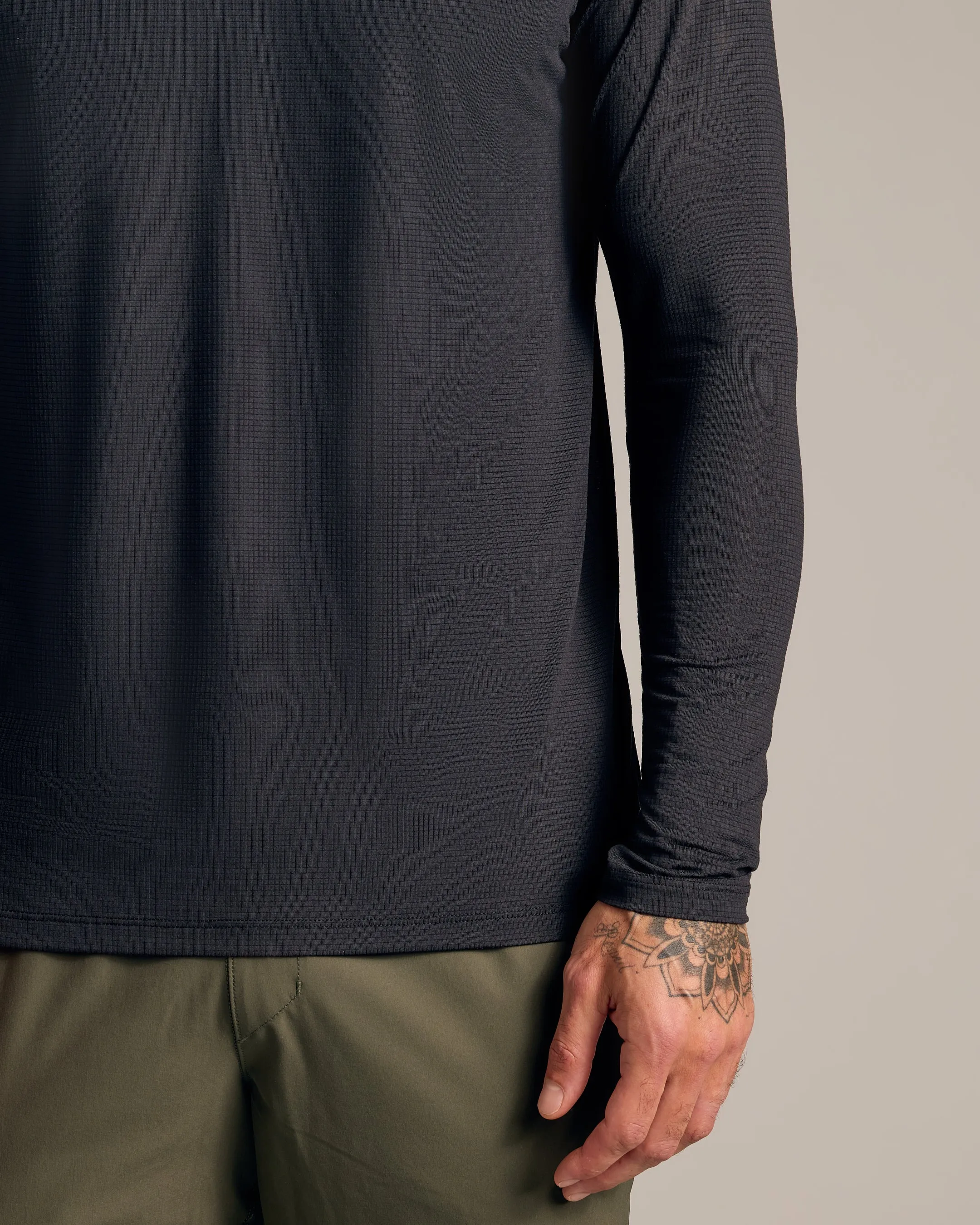 Black Long Sleeve Active Mesh Crew sold by True Classic product image thumbnail 5
