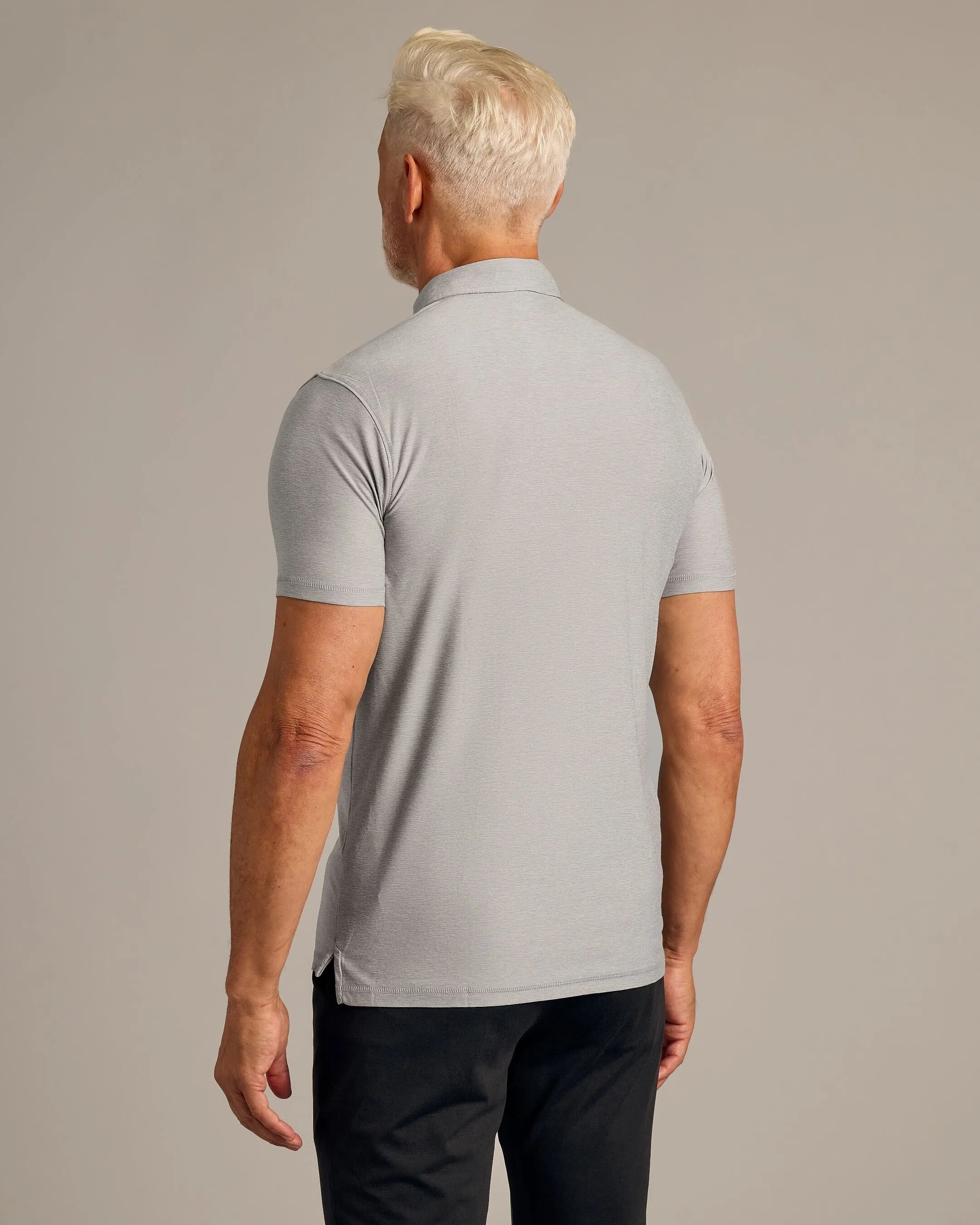 Light Heather Gray Active Polo 2.0 sold by True Classic product image thumbnail 3