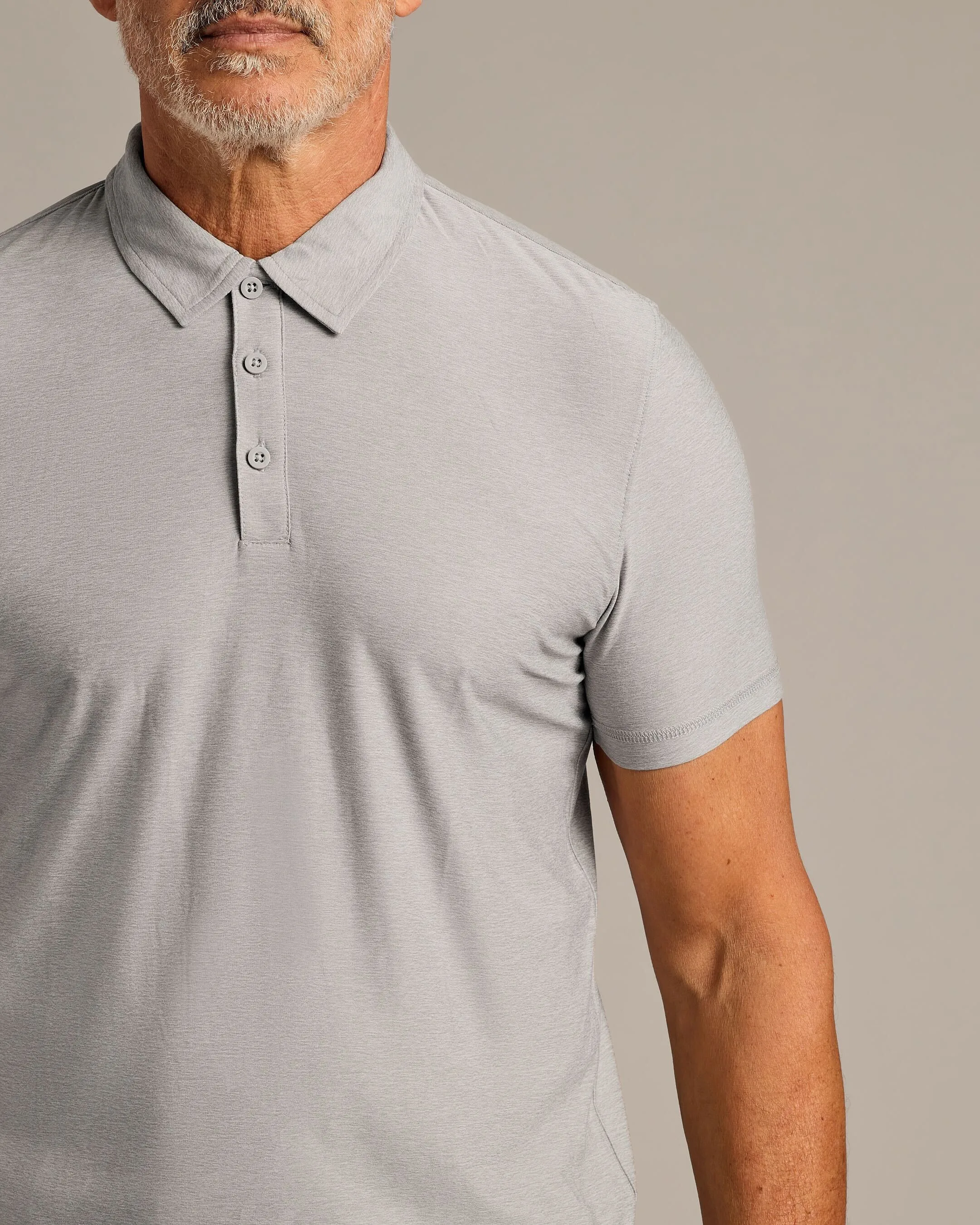 Light Heather Gray Active Polo 2.0 sold by True Classic product image thumbnail 4