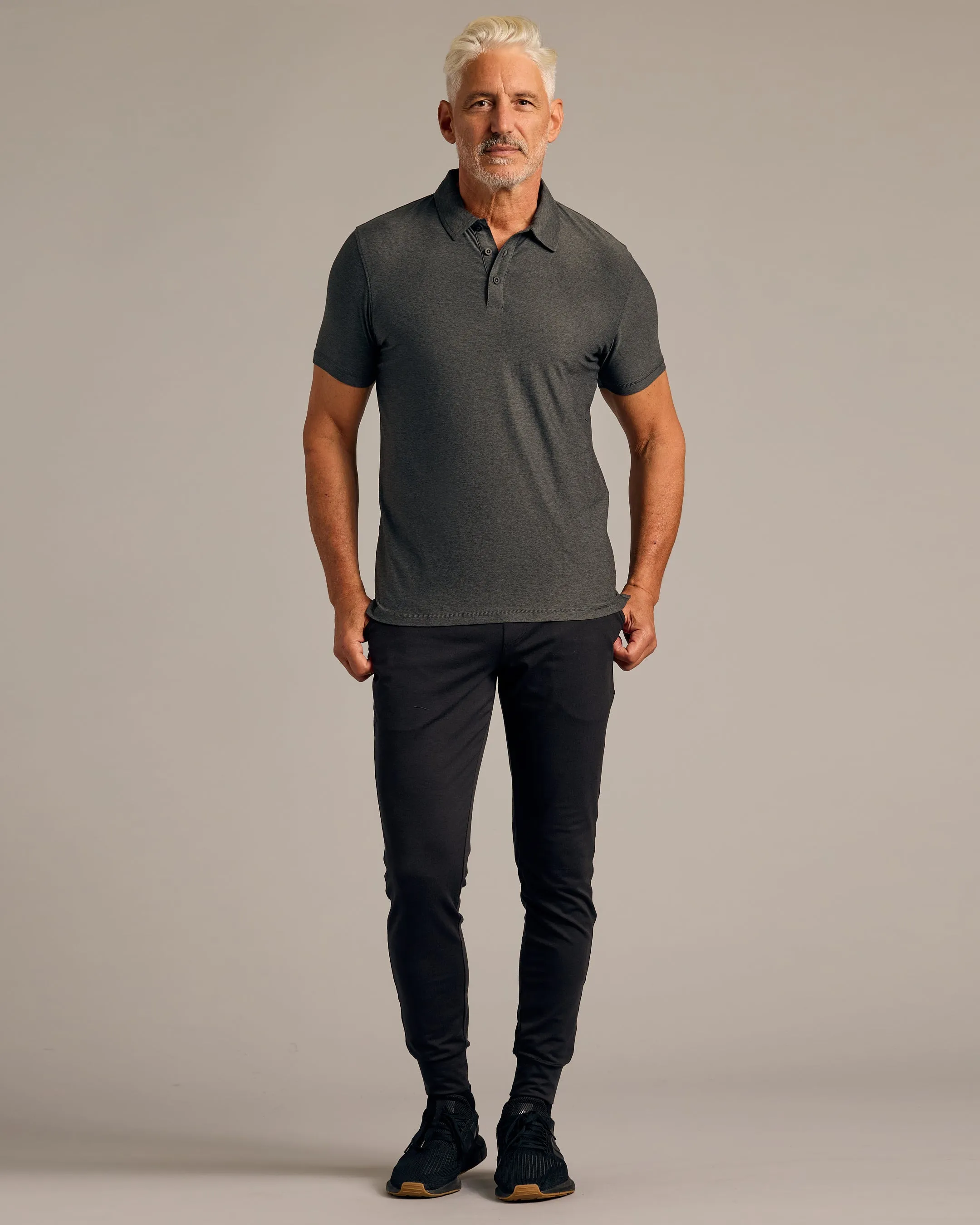 Charcoal Heather Gray Active Polo 2.0 sold by True Classic product image thumbnail 4