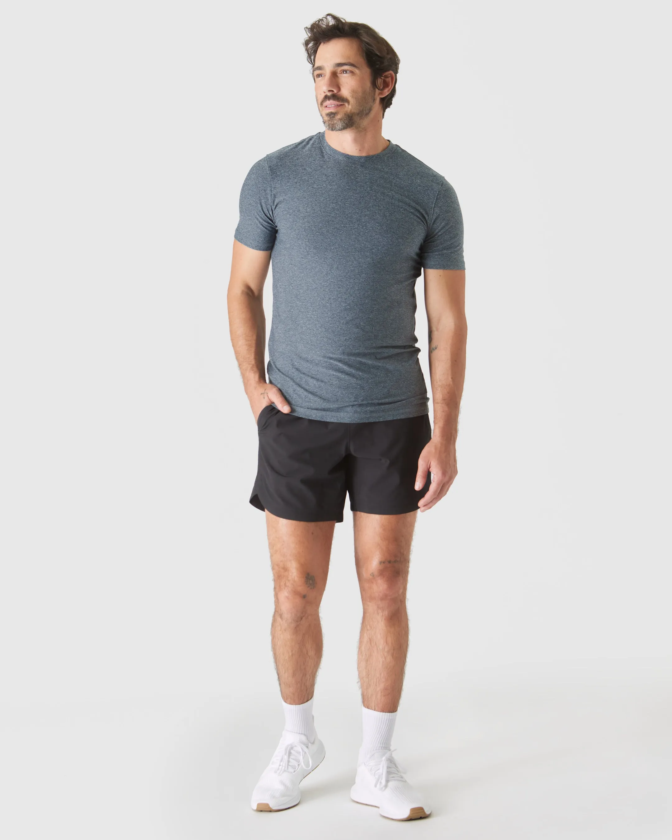 Heather Navy Tall Active Crew Neck 2.0 sold by True Classic product image thumbnail 4