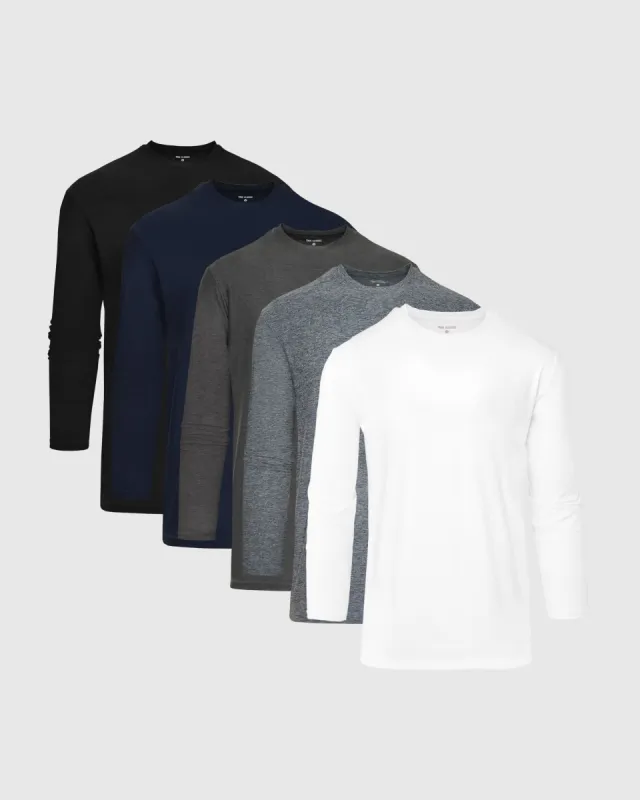 Core Long Sleeve Tall Active Crew 5-Pack sold by True Classic