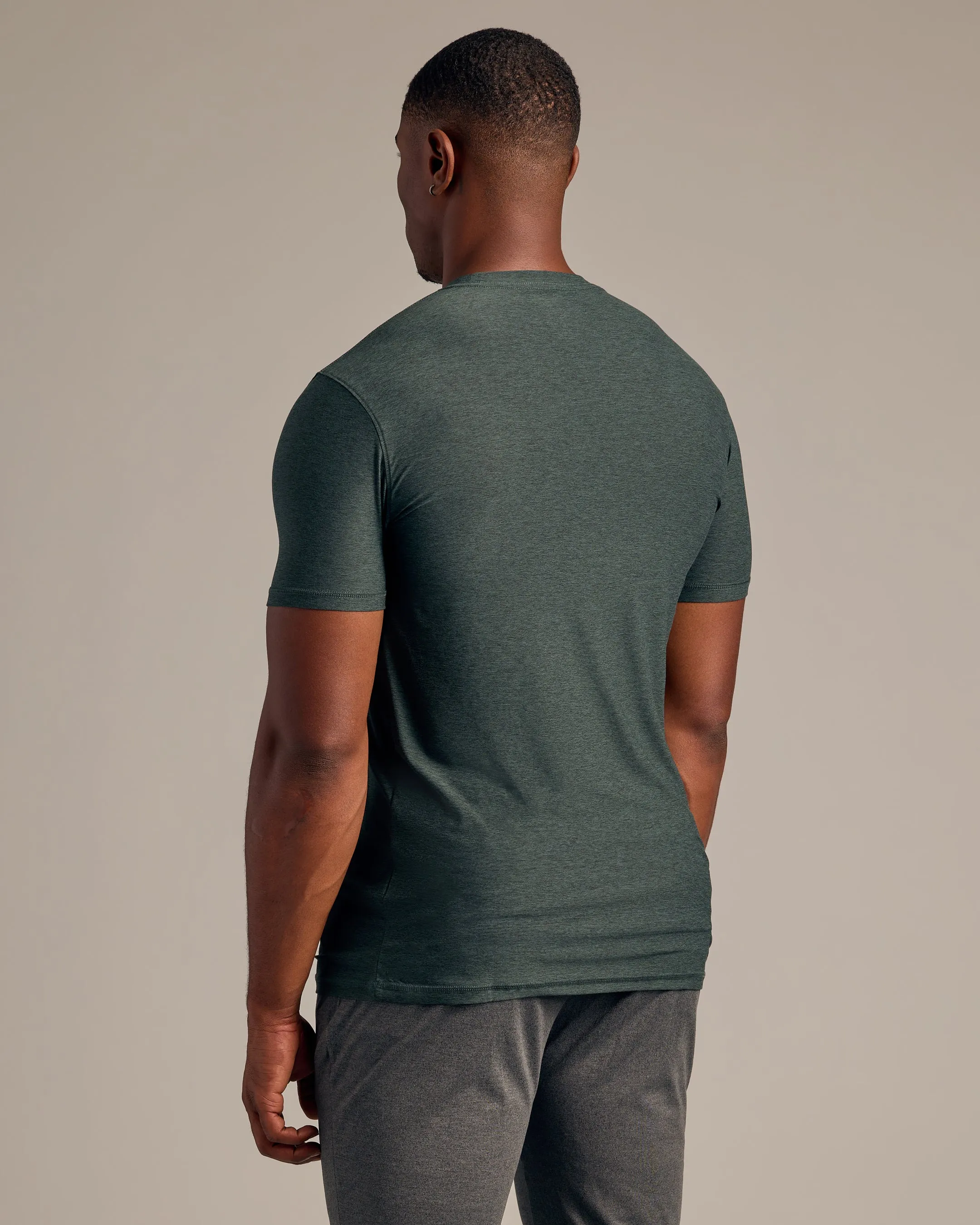 Dark Heather Forest Tall Active Crew Neck 2.0 sold by True Classic product image thumbnail 3